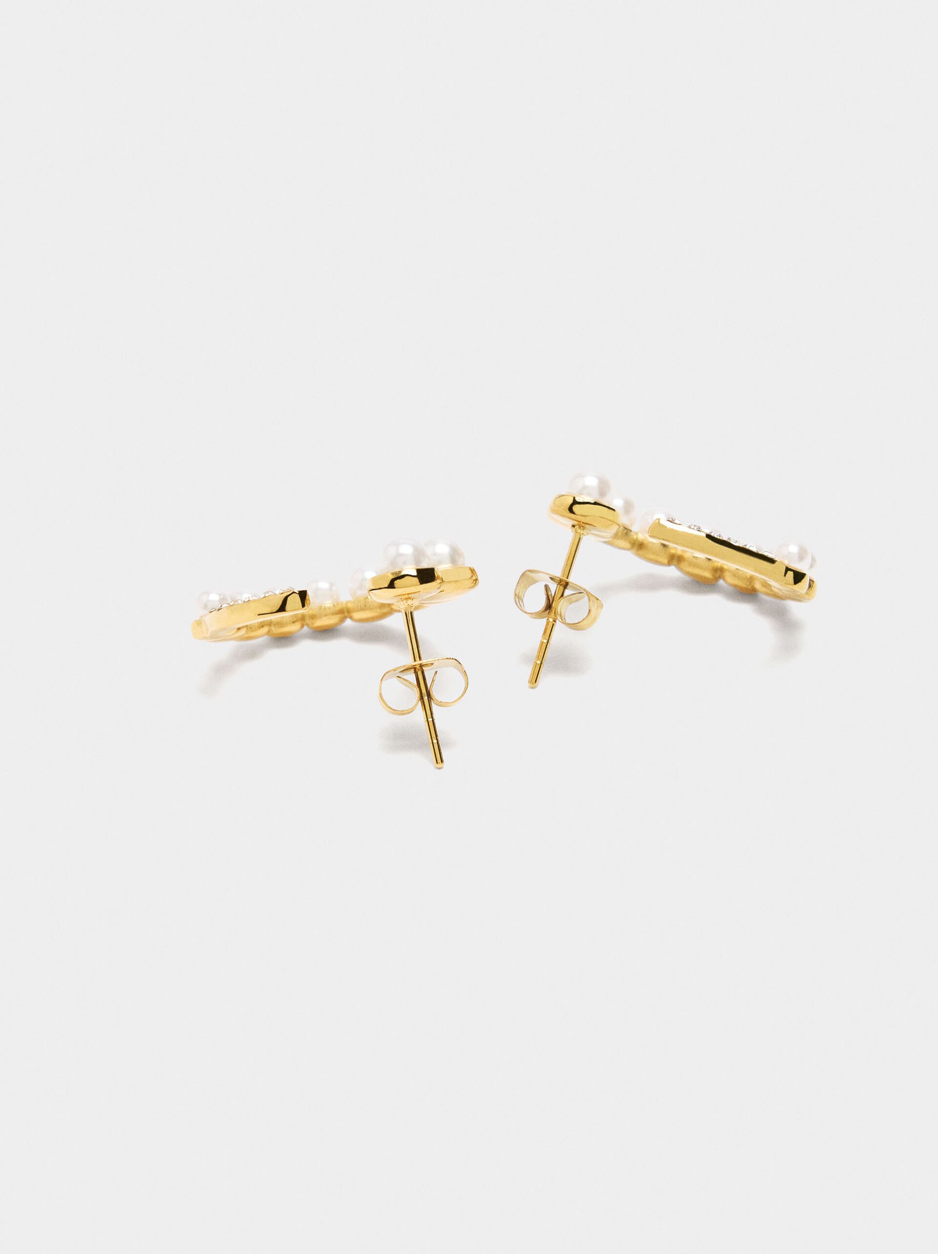 Circle earrings with pearls image number 3.0