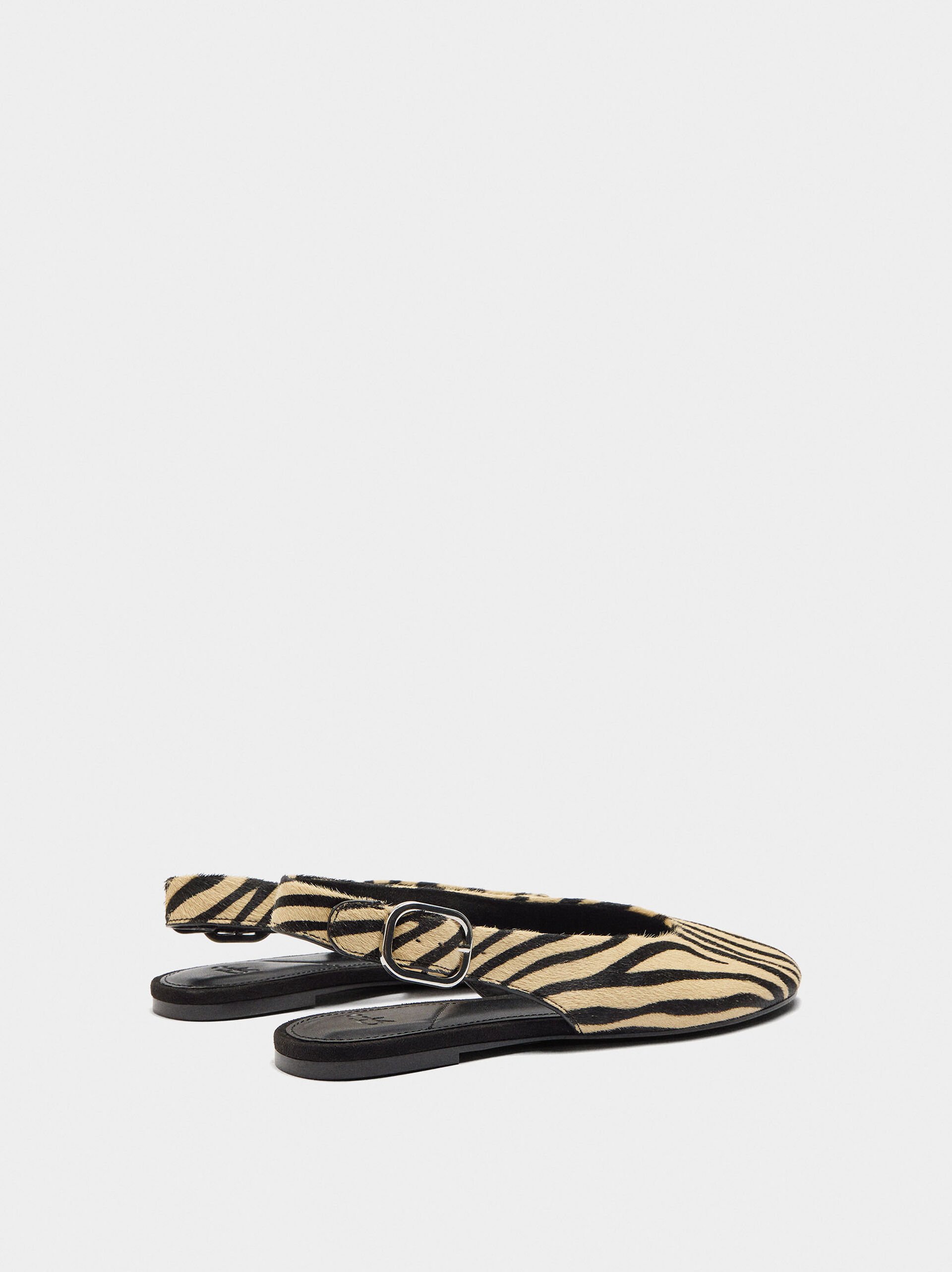 Leather ballet flats with slingback image number 4.0
