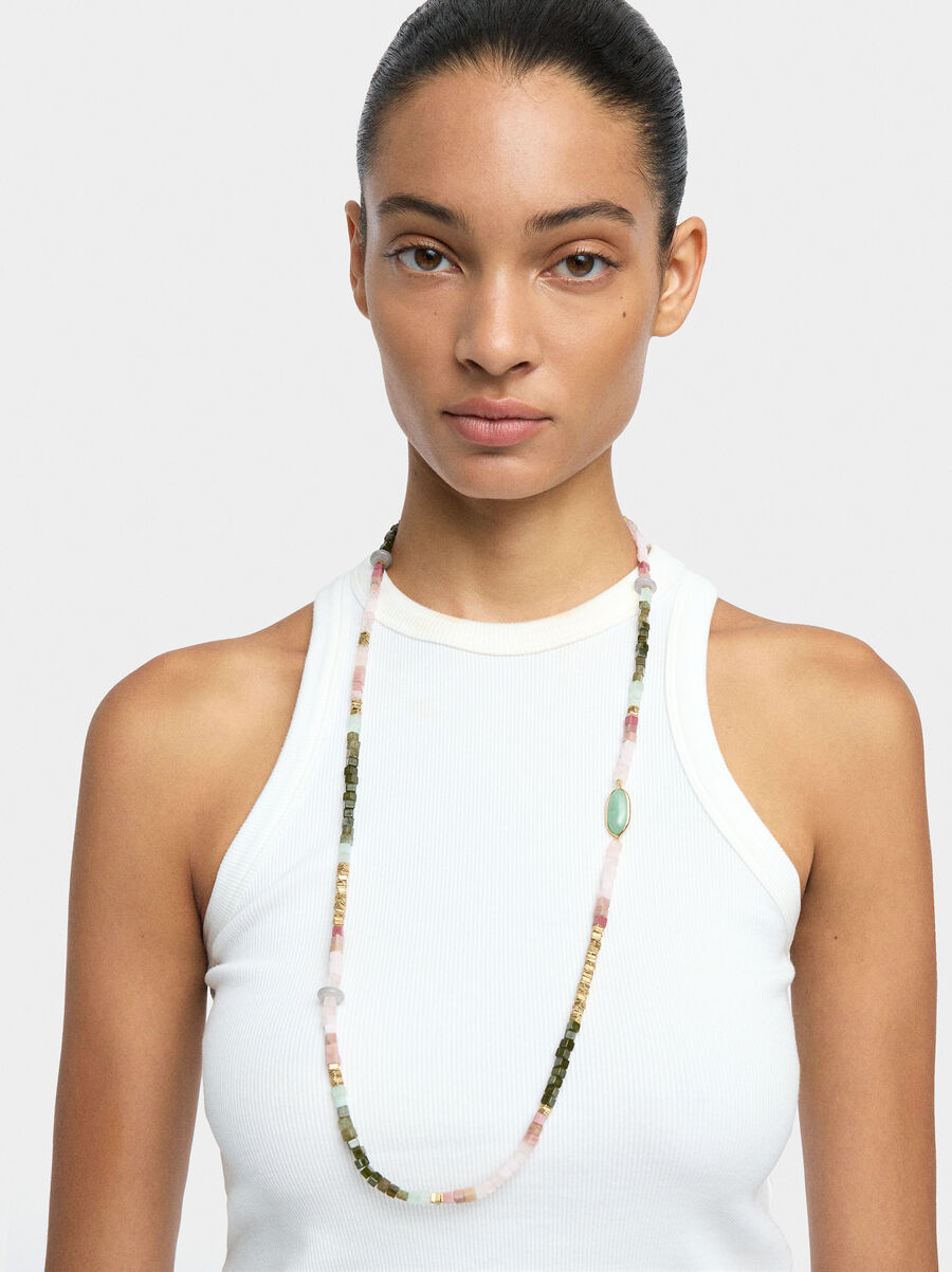 Necklace with multicolor stones