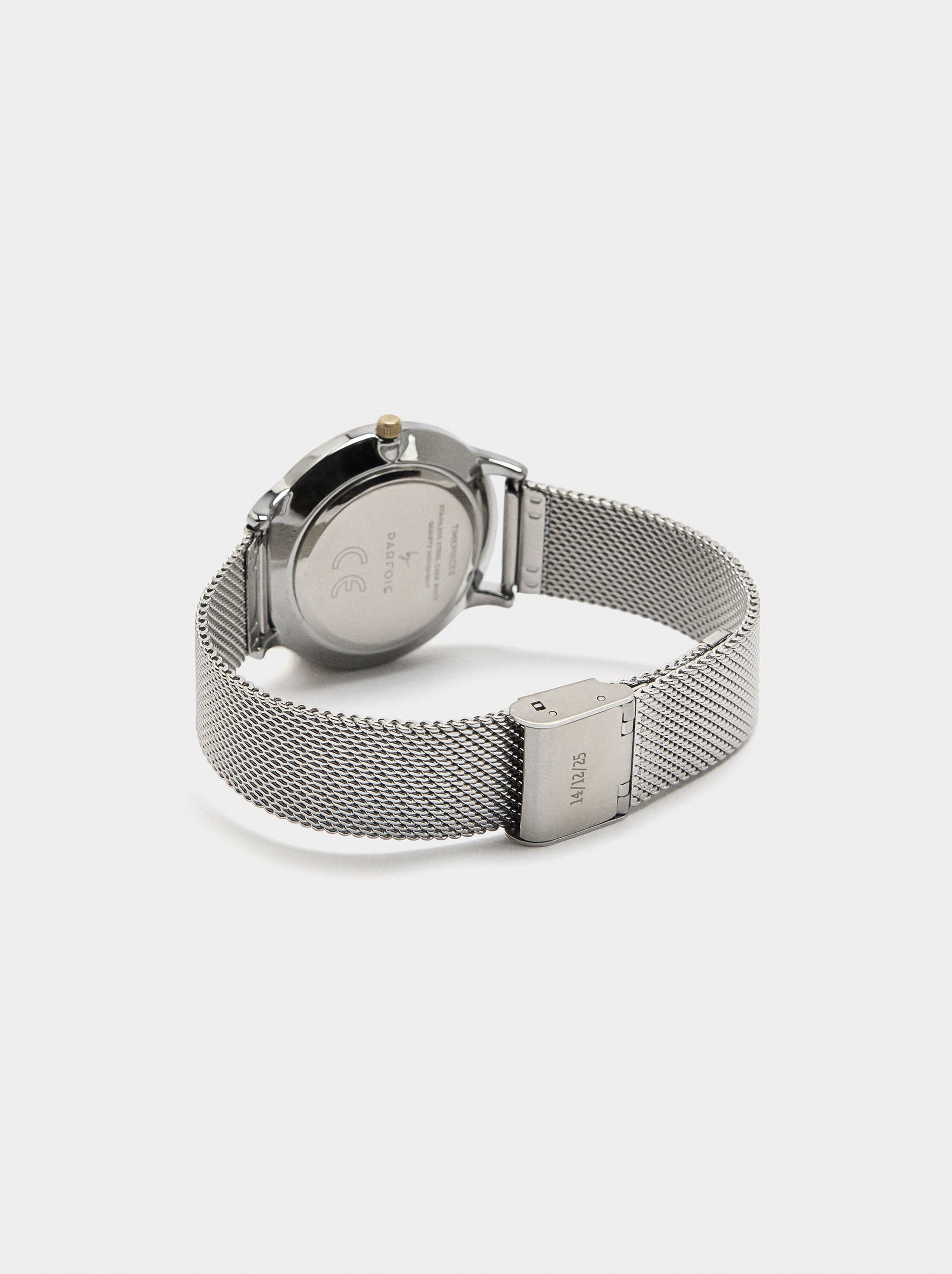 Bicolor watch with stainless steel metal mesh image number 1.0