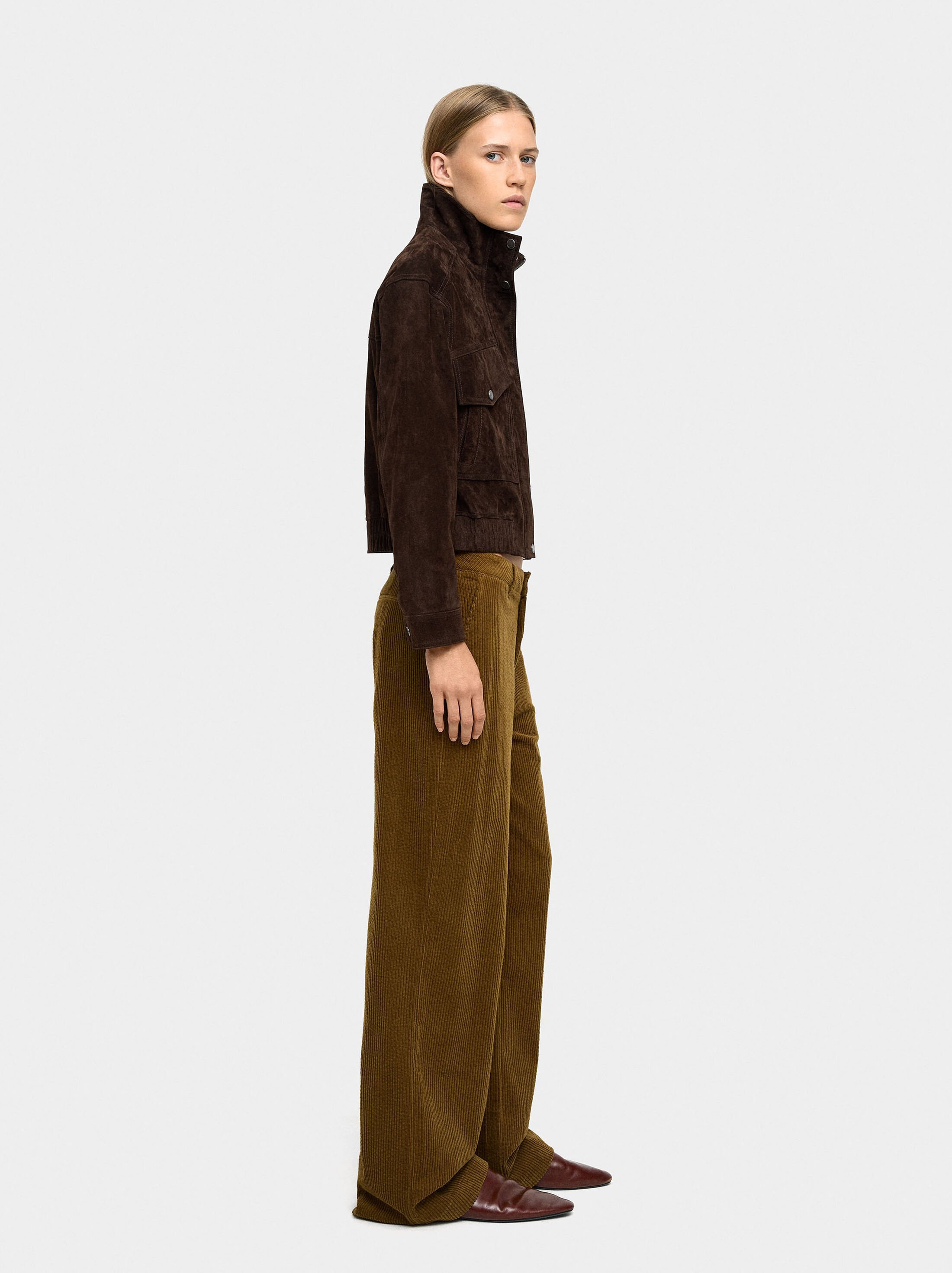 Corduroy trousers with 100% cotton image number 2.0