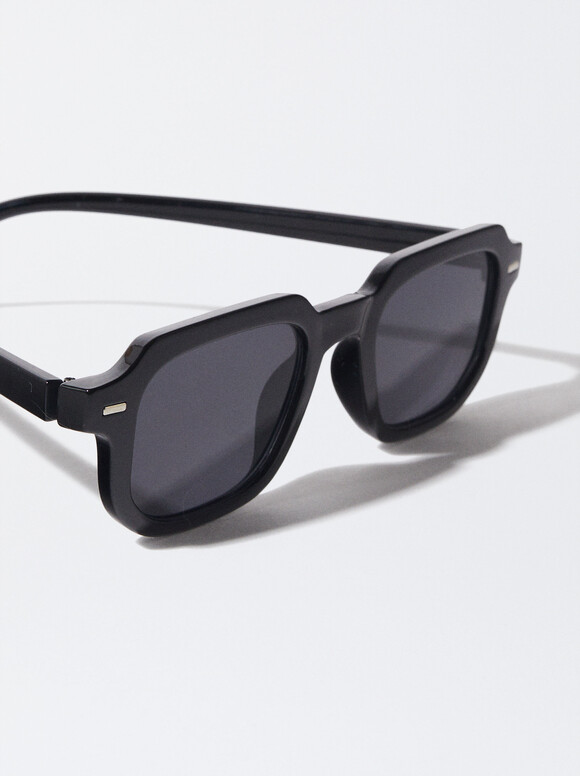 Square Sunglasses, Black, hi-res