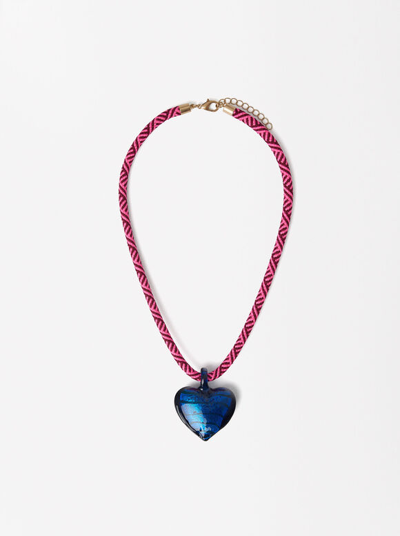 Crystal Heart Necklace, Multicolor, hi-res