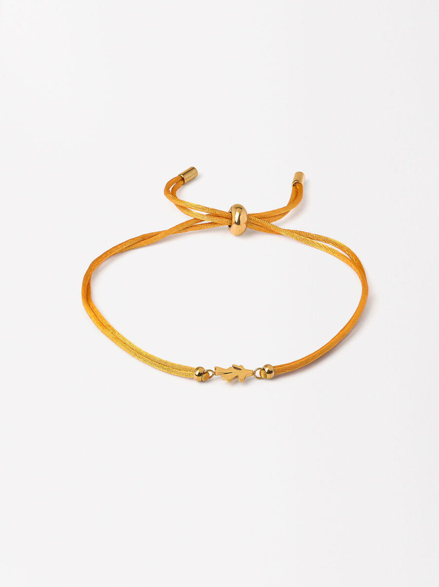 Adjustable bracelet with charm - stainless steel