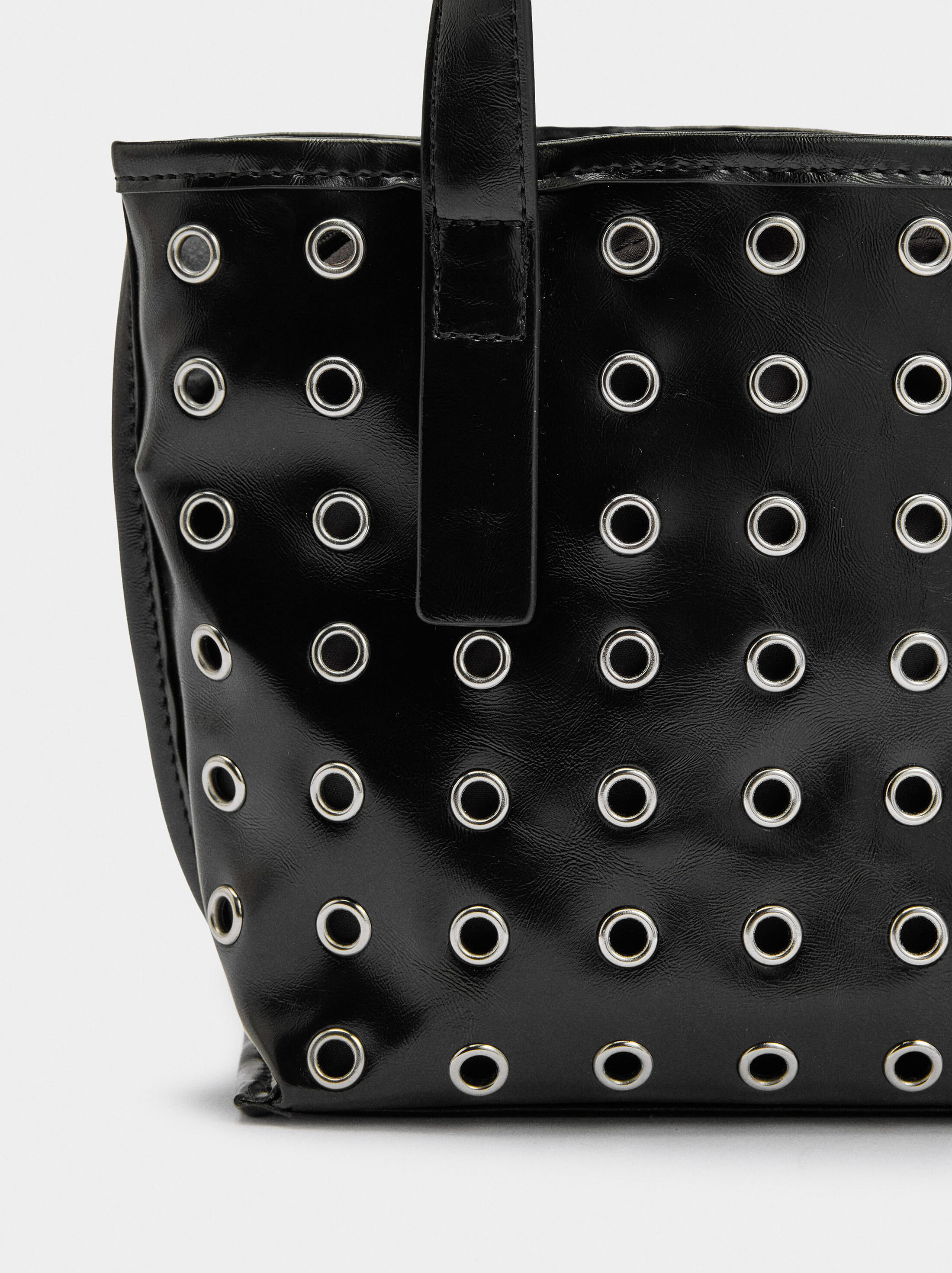 Tote bag with studs and inner pouch image number 3.0