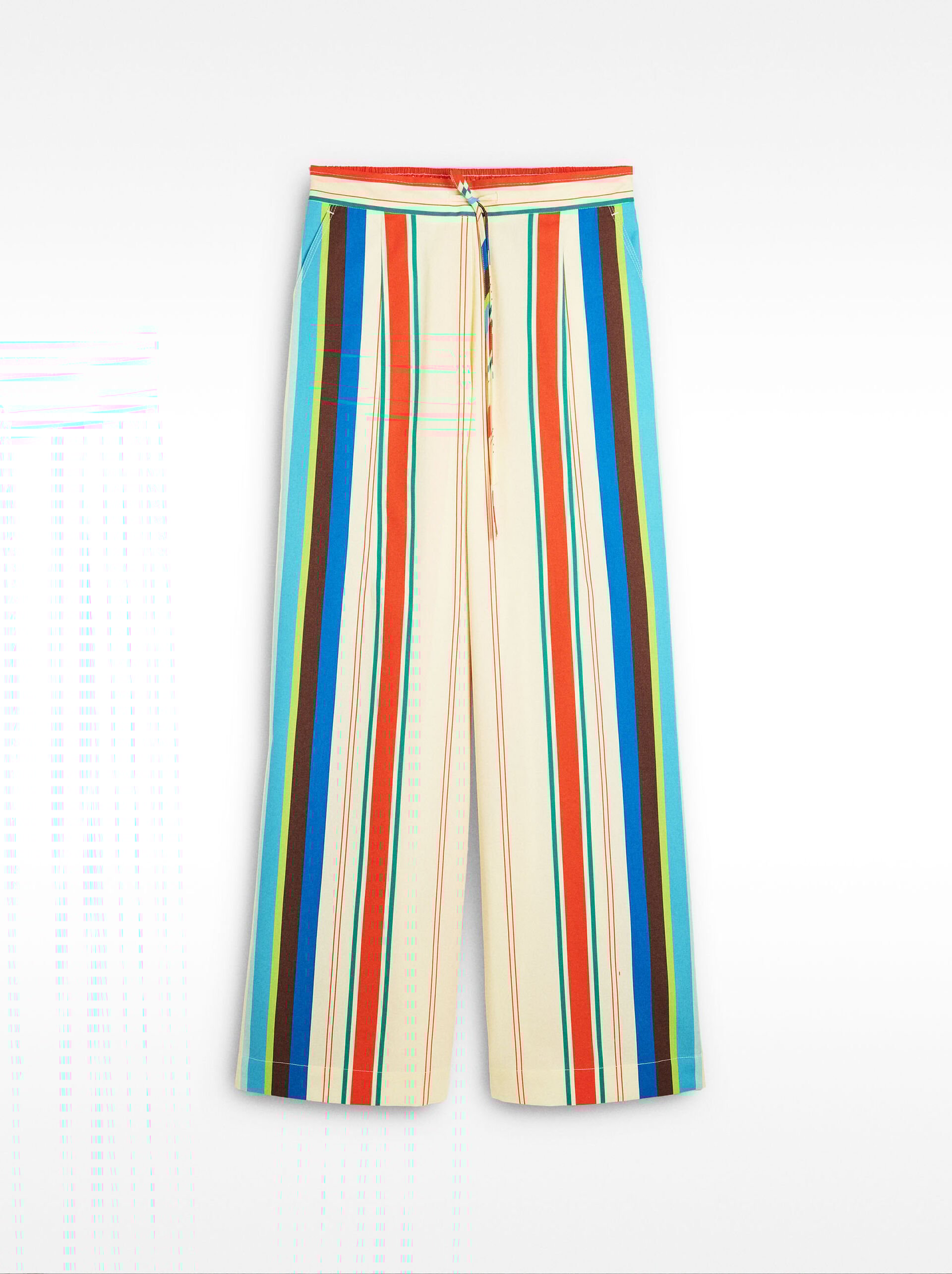 Striped cotton trousers image number 0.0