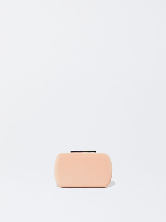Party Clutch With Chain Handle, Pink, hi-res