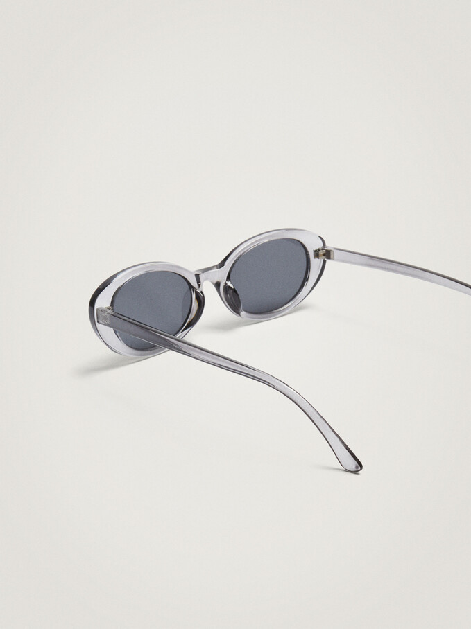 Oval Sunglasses, Grey, hi-res
