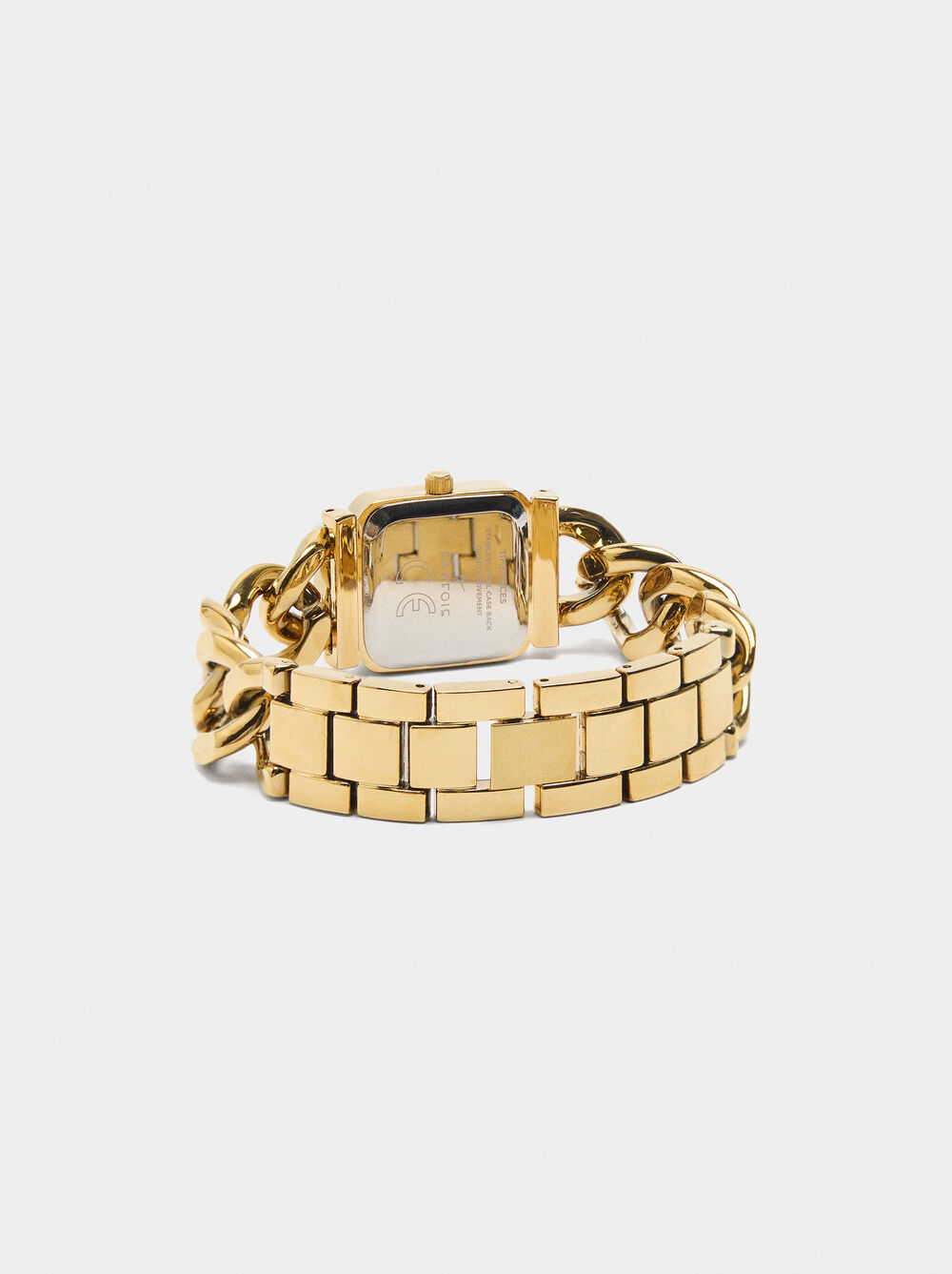 Watch with square dial and links bracelet