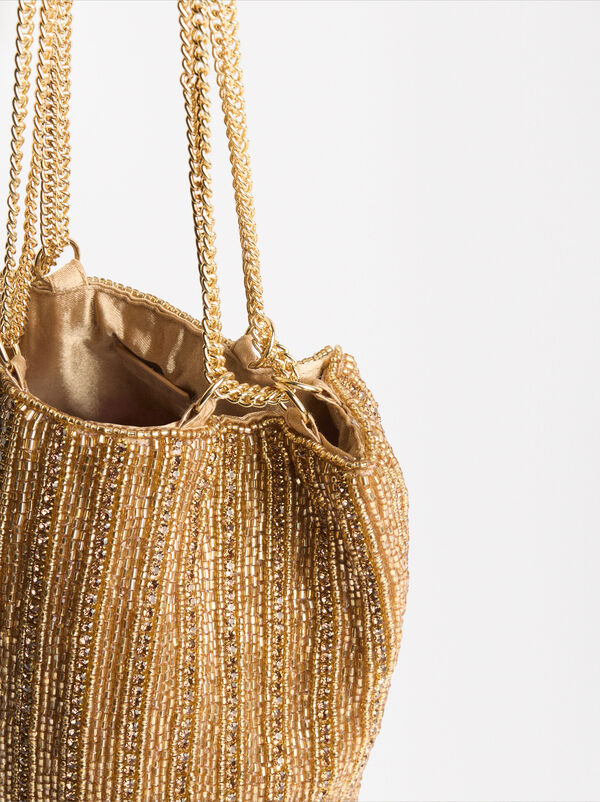 Party bag with beads and fringes