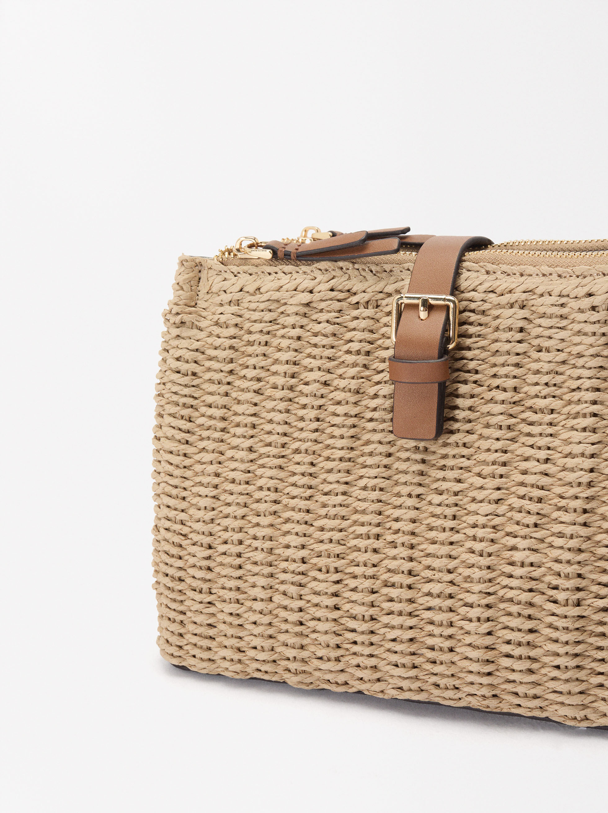 Straw Effect Crossbody Bag Natural Parfois