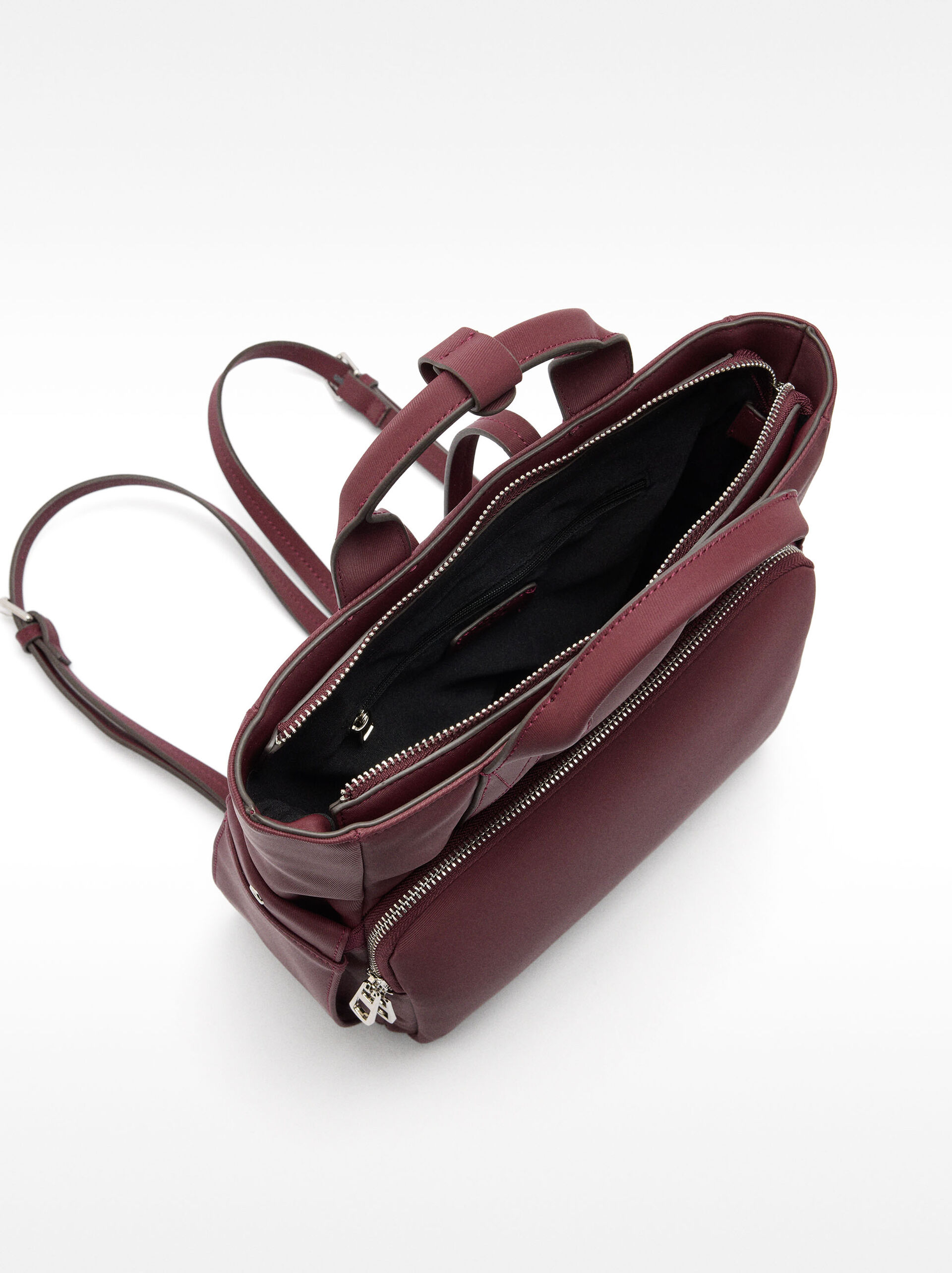 Nylon effect backpack image number 4.0