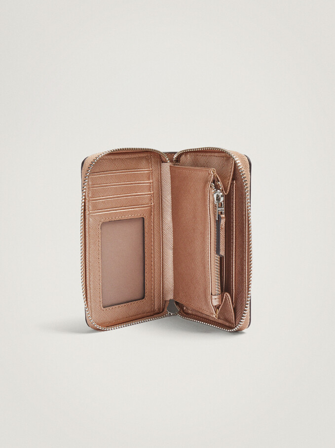 Small Plain Wallet, Rose Gold, hi-res