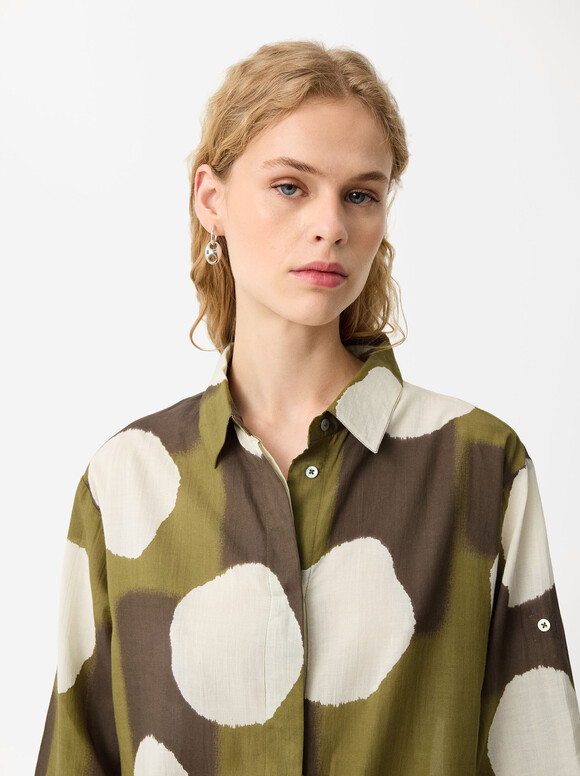 Modal Polka Dot Shirt, Multicolor, hi-res