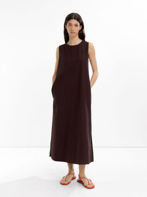 Vestido de algodón y lino