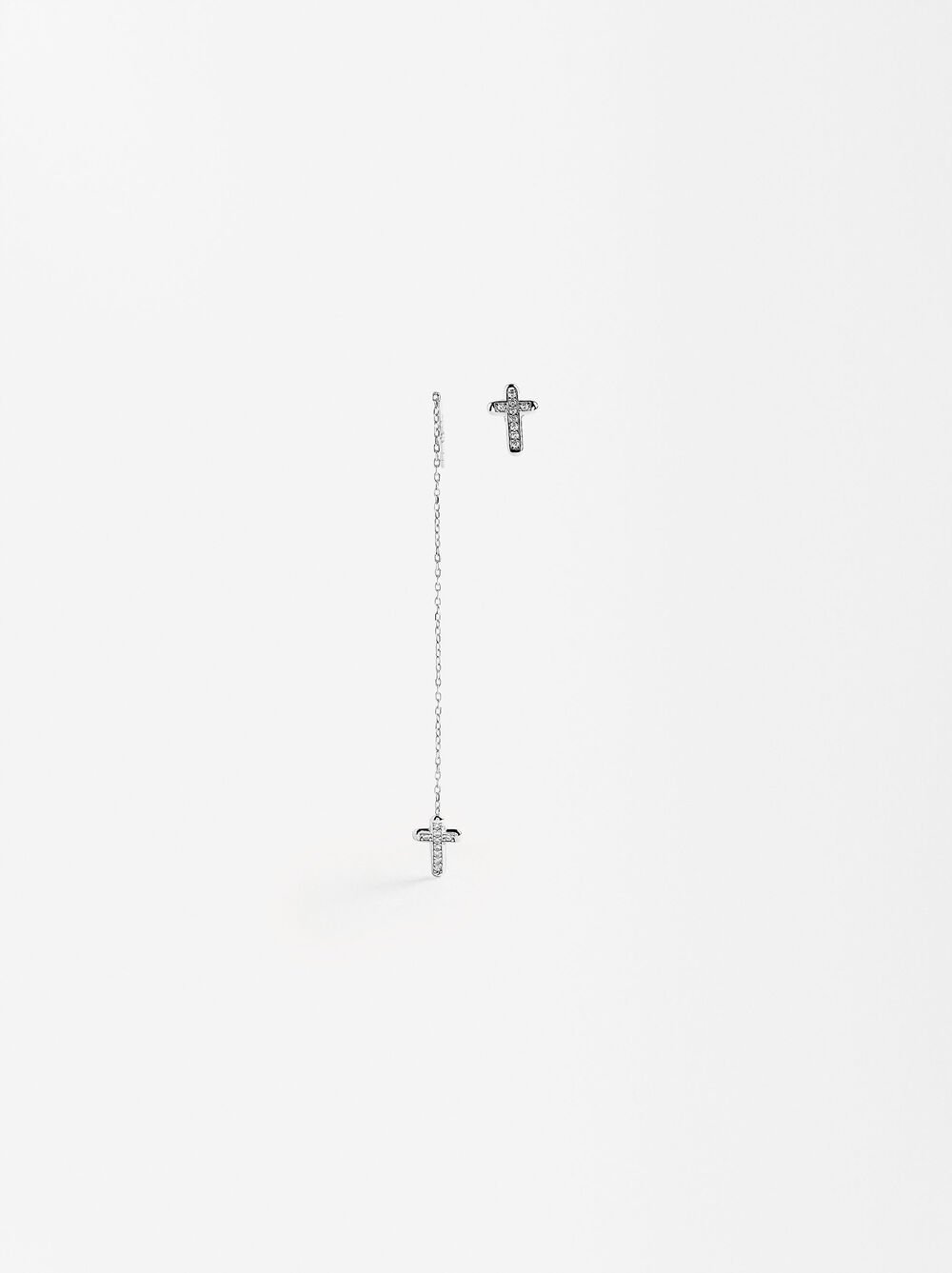 Asymmetric cross earrings - 925 sterling silver