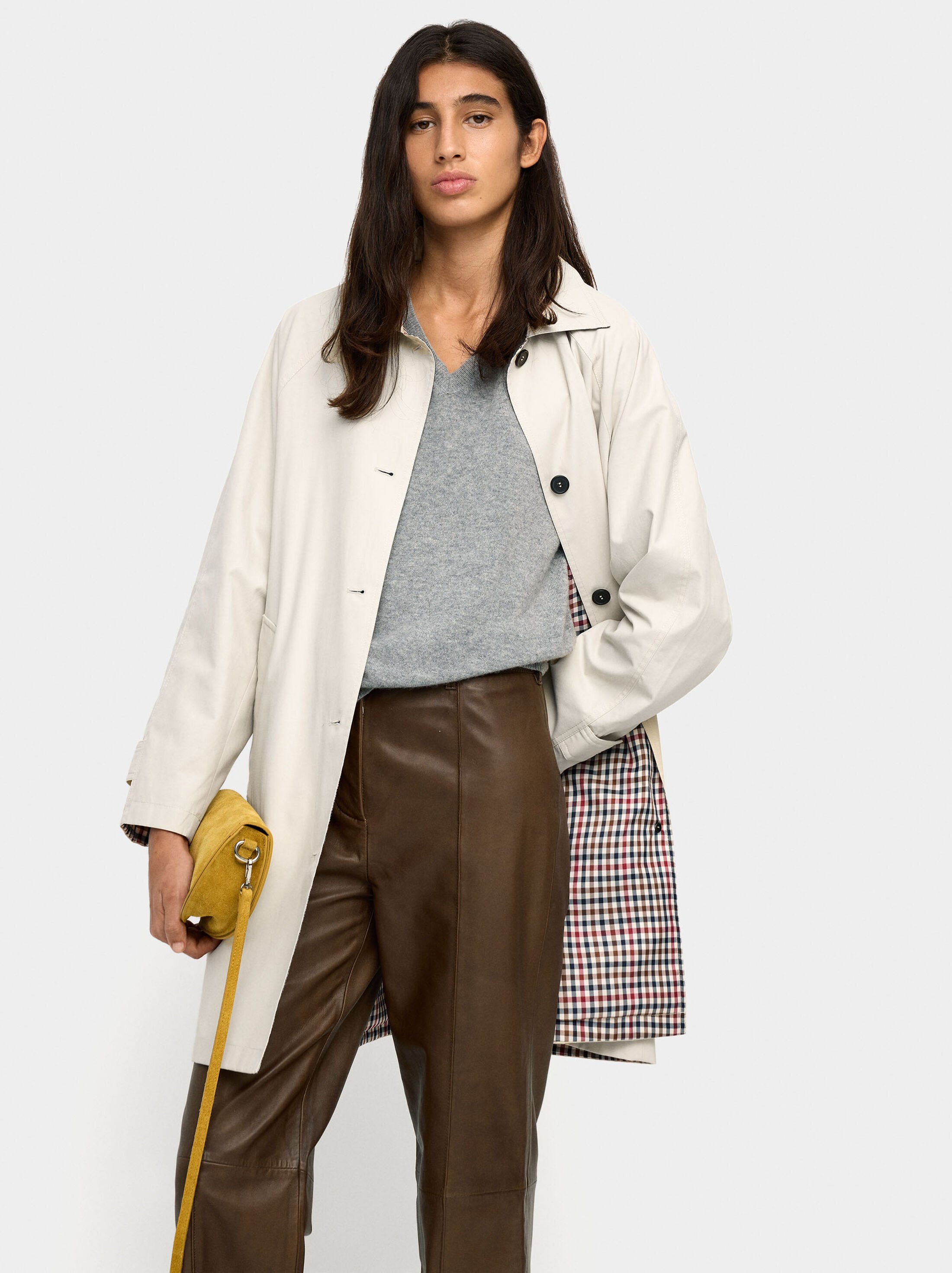 Trench midi estampado interior image number 3.0