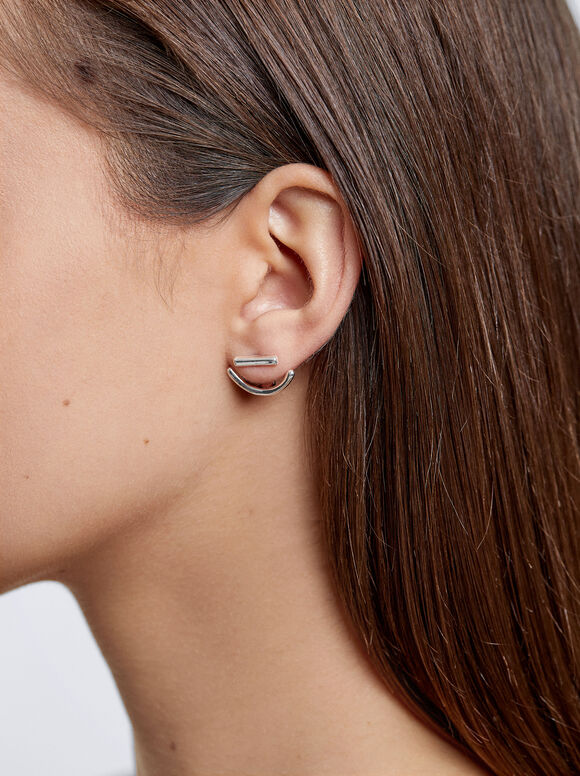 Silver Earrings , Silver, hi-res