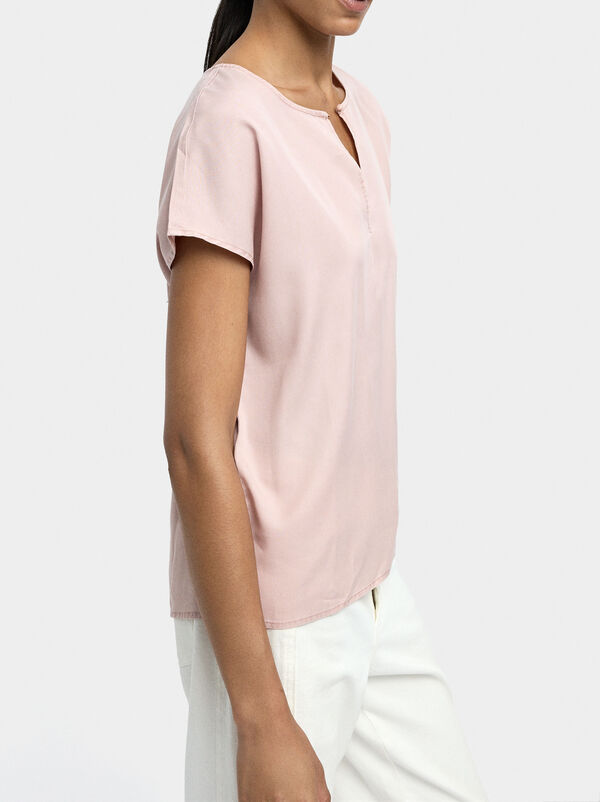 Blouse avec surpiqûre en 100% lyocell
