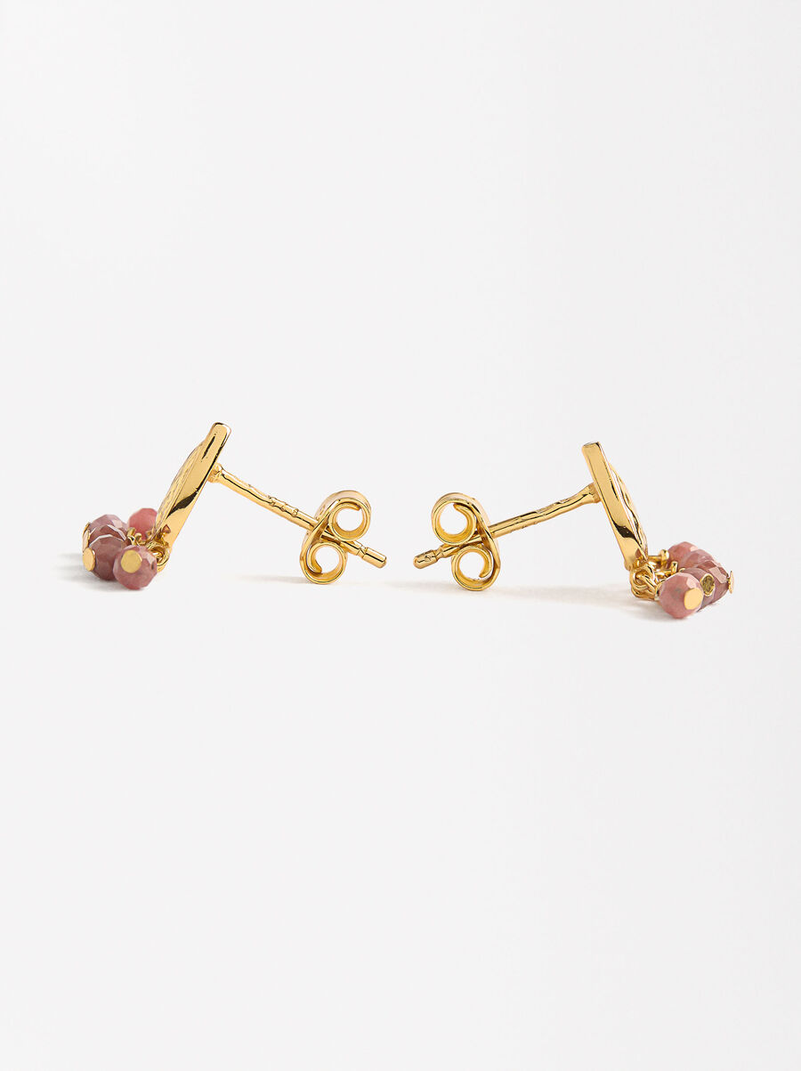 Pendientes en forma de lágrima con piedras - plata de ley 925