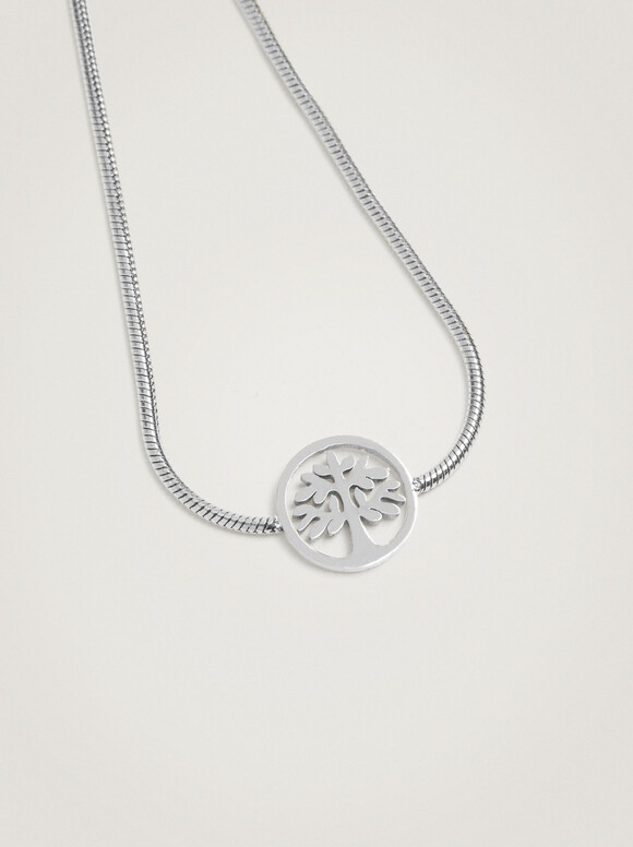 Steel Bracelet With Tree Of Life, Silver, hi-res