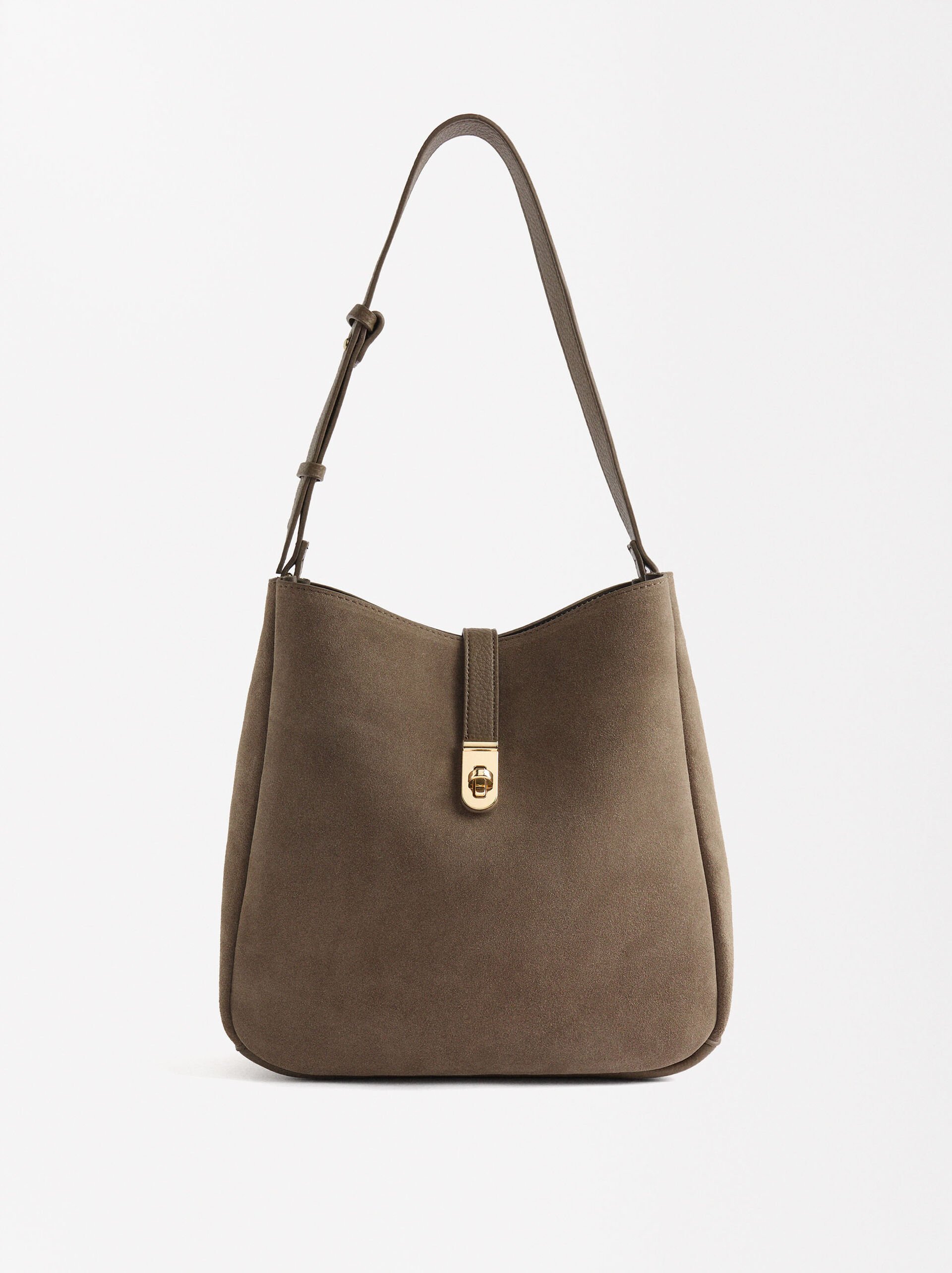 Fur shoulder bag with crossbody pouch image number 0.0