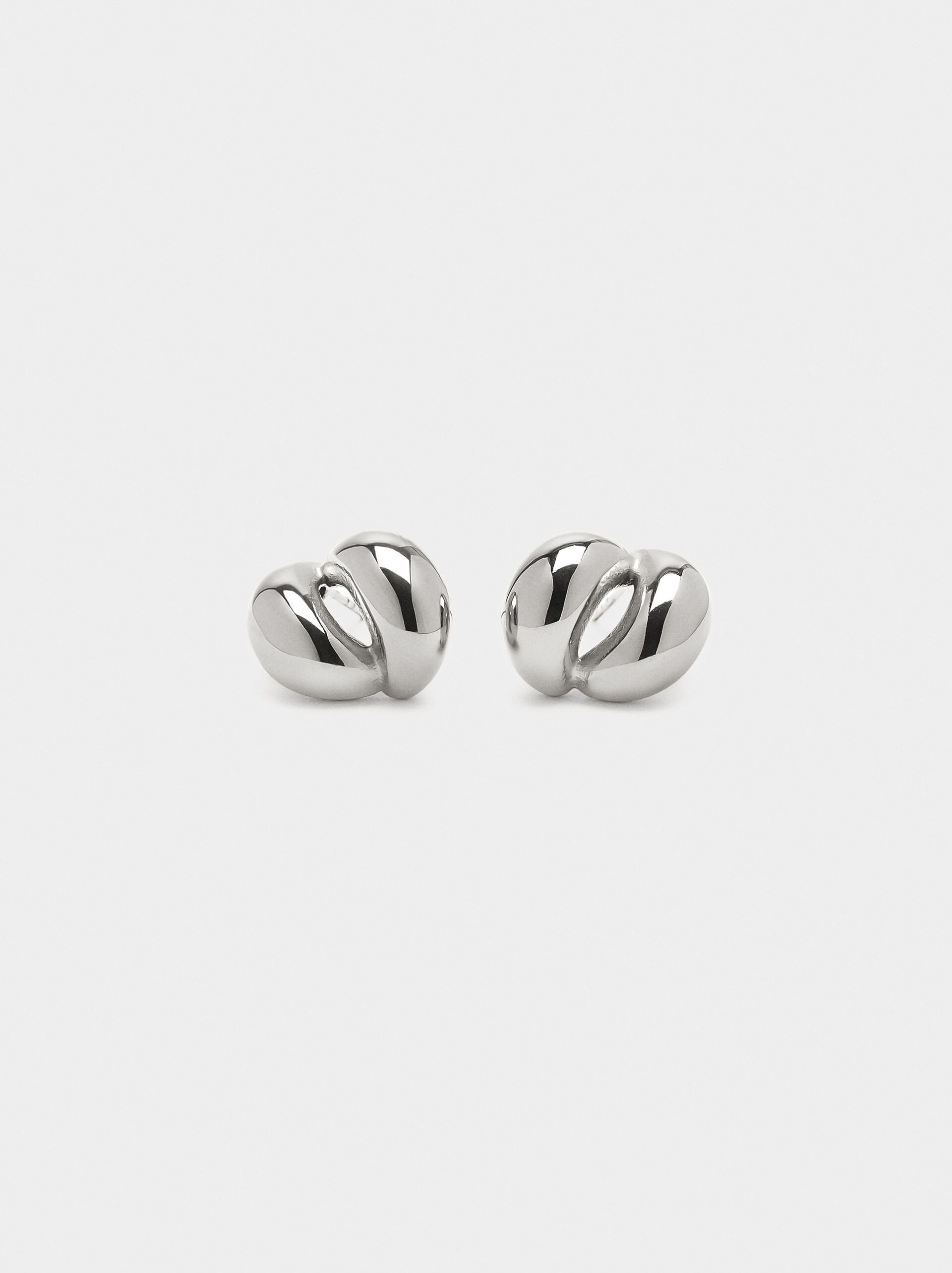 Double-effect earrings – stainless steel image number 0.0