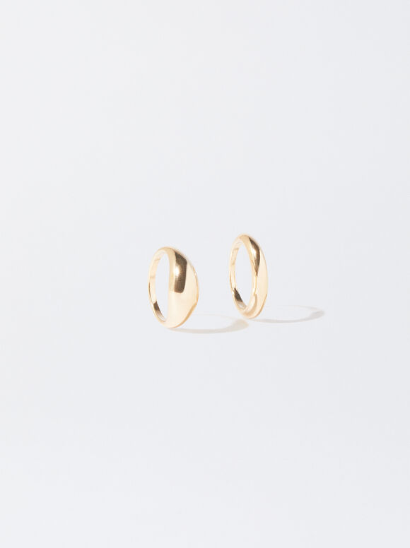 Set Of Gold-Toned Rings, Golden, hi-res