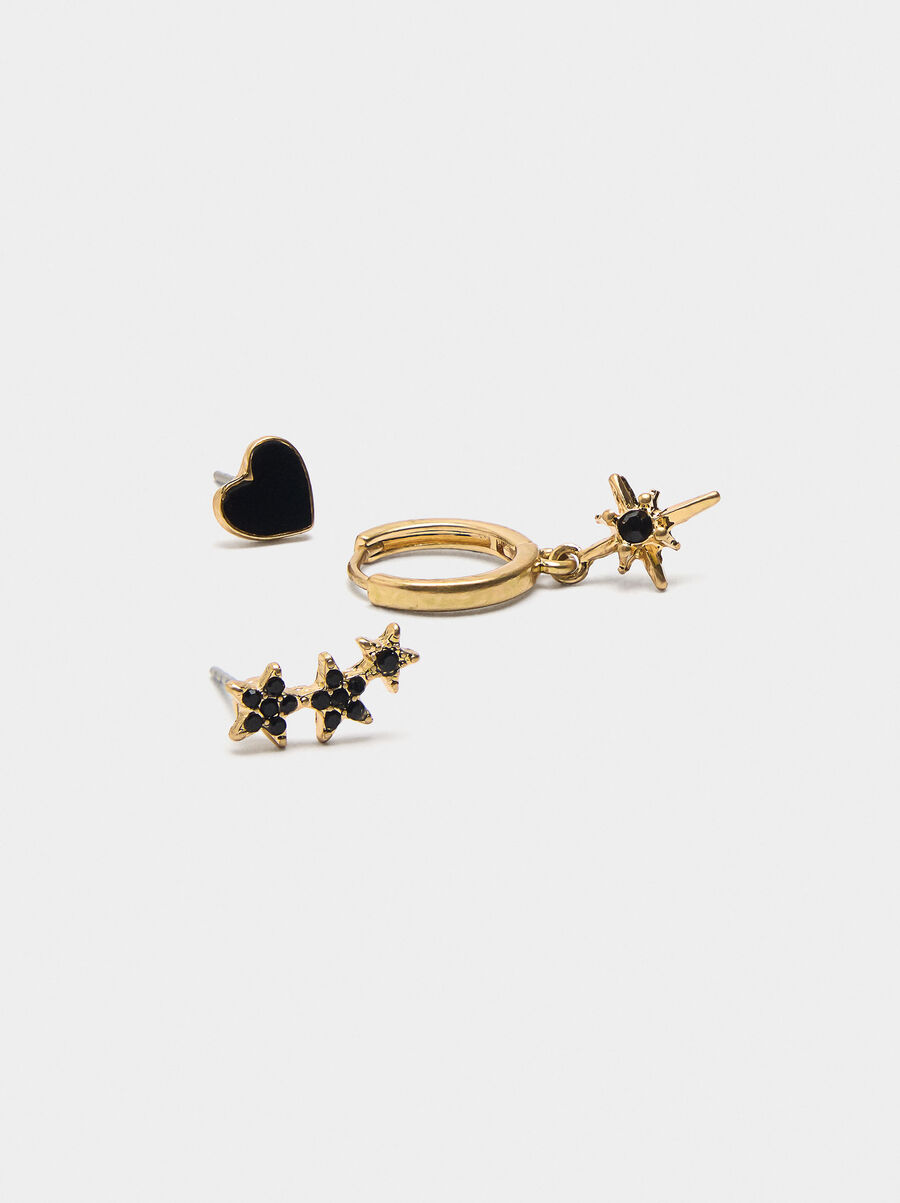 Bicolor earrings set with enamel