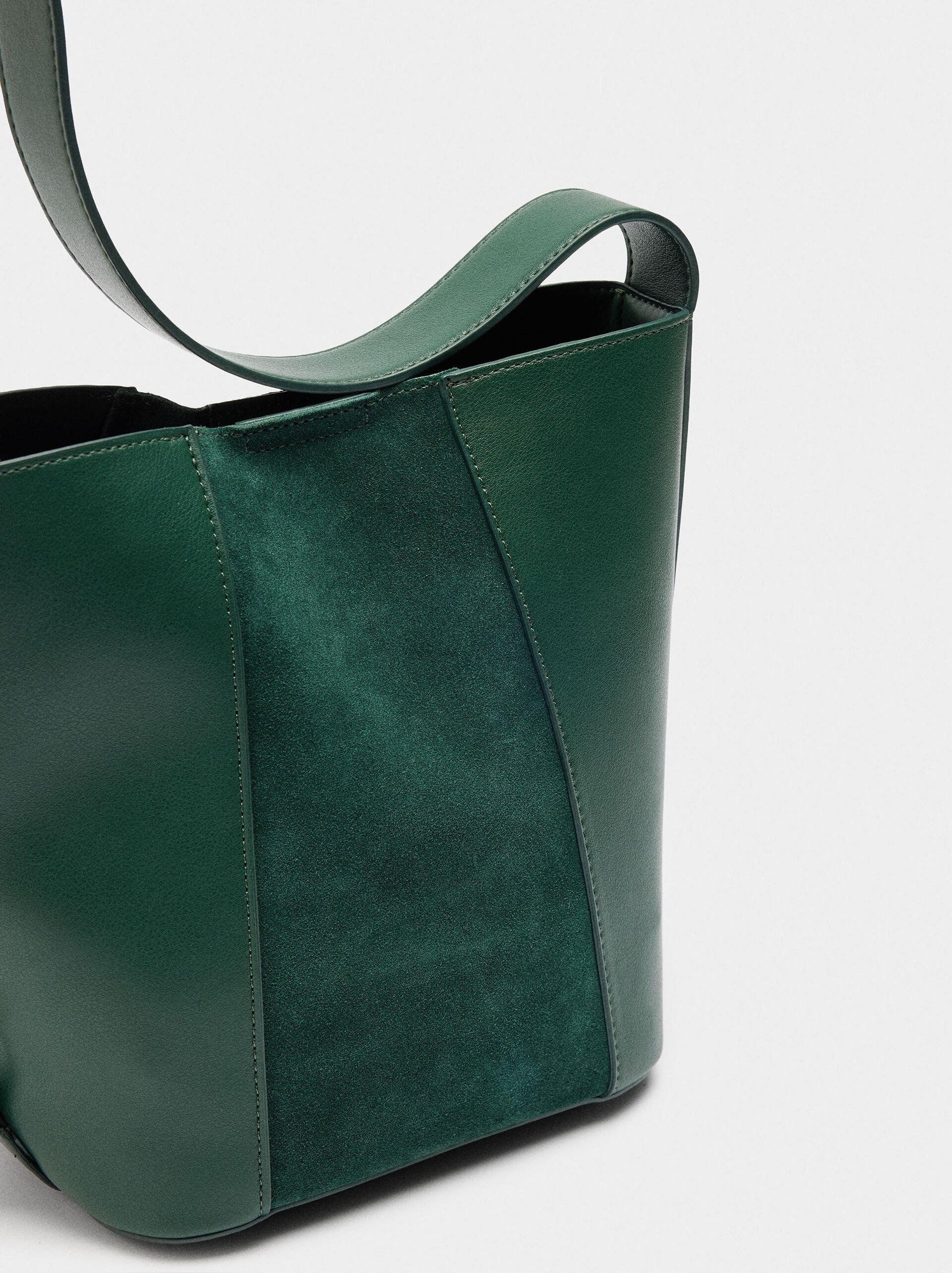 Bucket bag with leather details image number 3.0