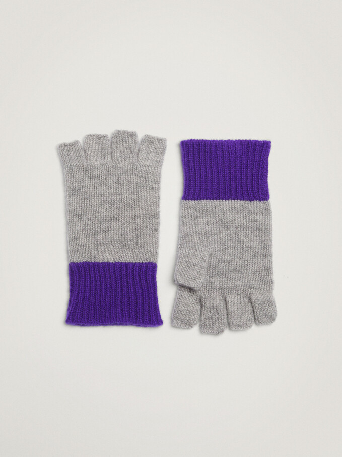 100% Cashmere Gloves, Grey, hi-res