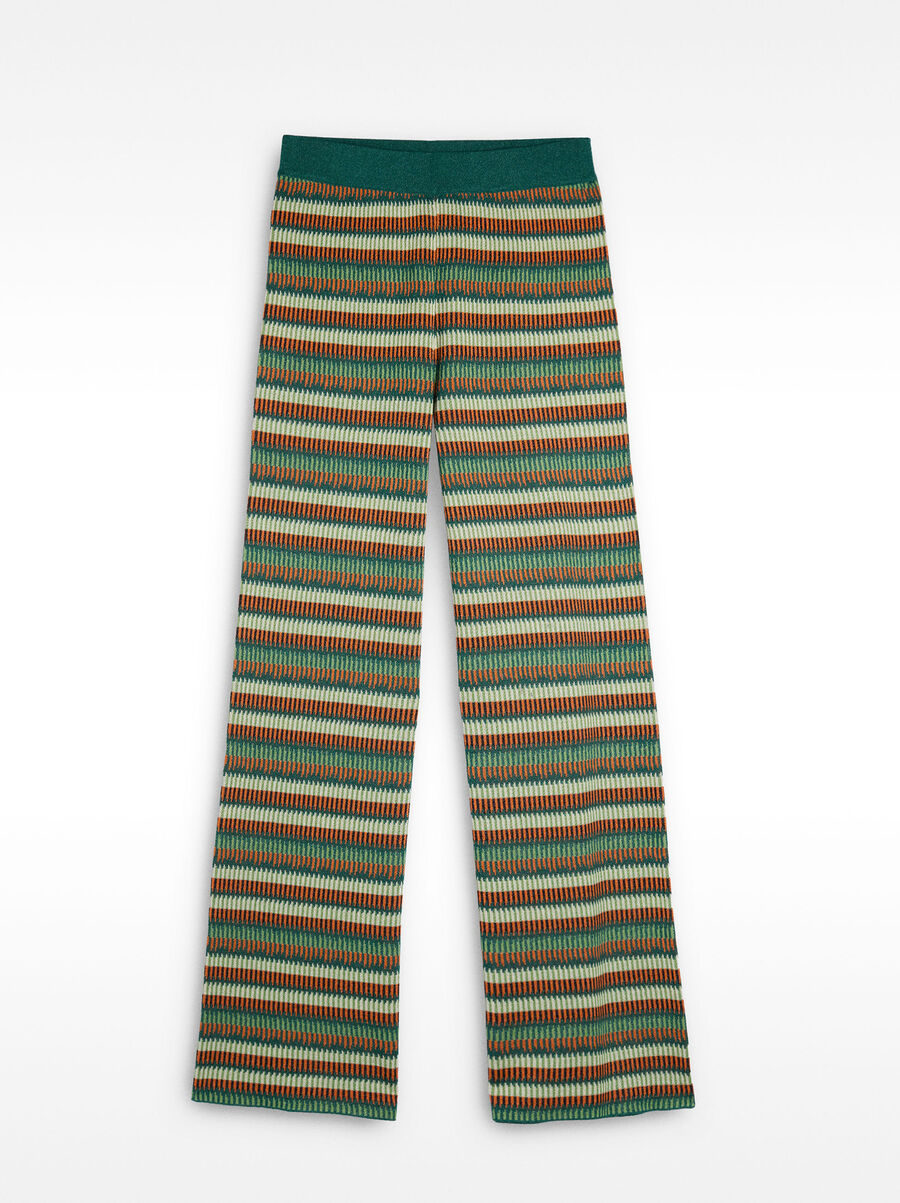 Striped jacquard knit pants