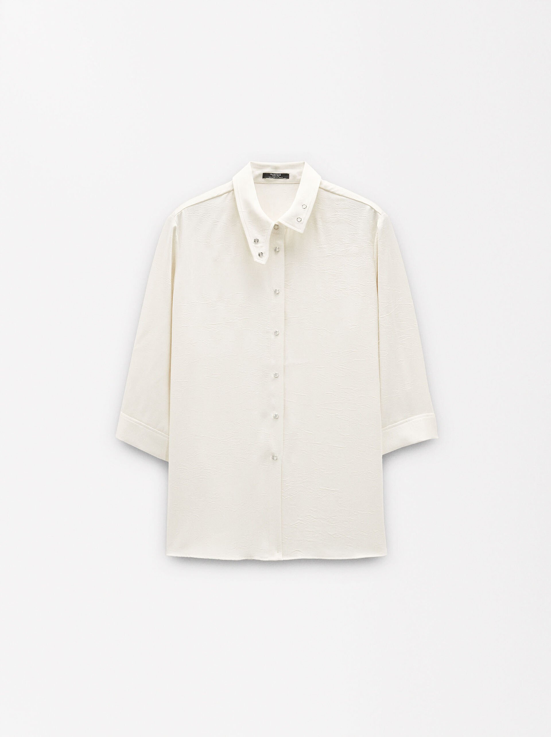 Shirt with ruched effect and collar detail image number 5.0