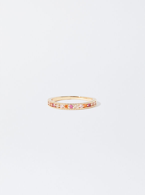 Ring With Zirconia, Multicolor, hi-res