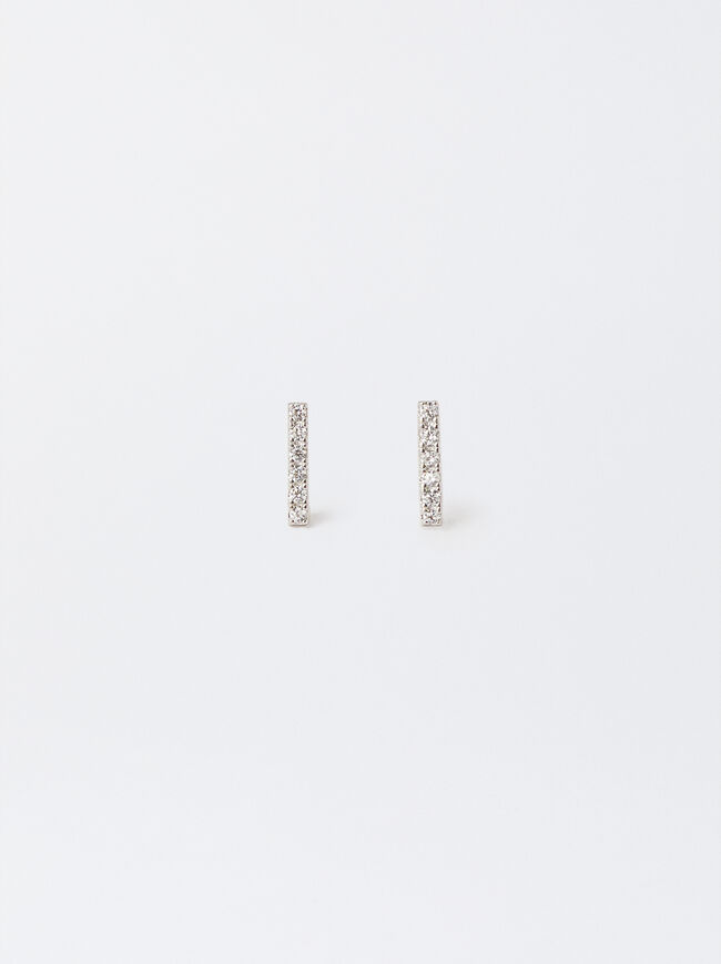 925 Silver Earrings With Crystals