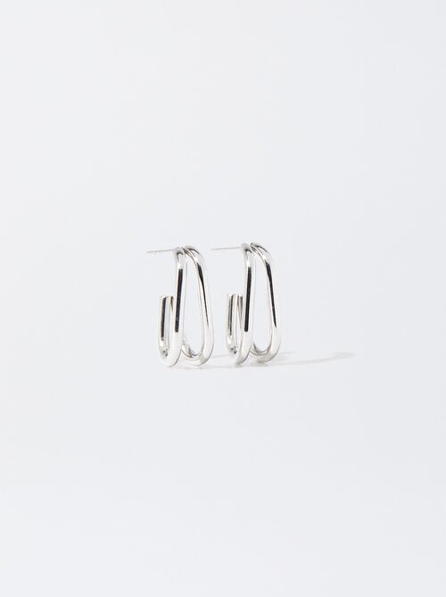 Silver Stainless Steel Earrings