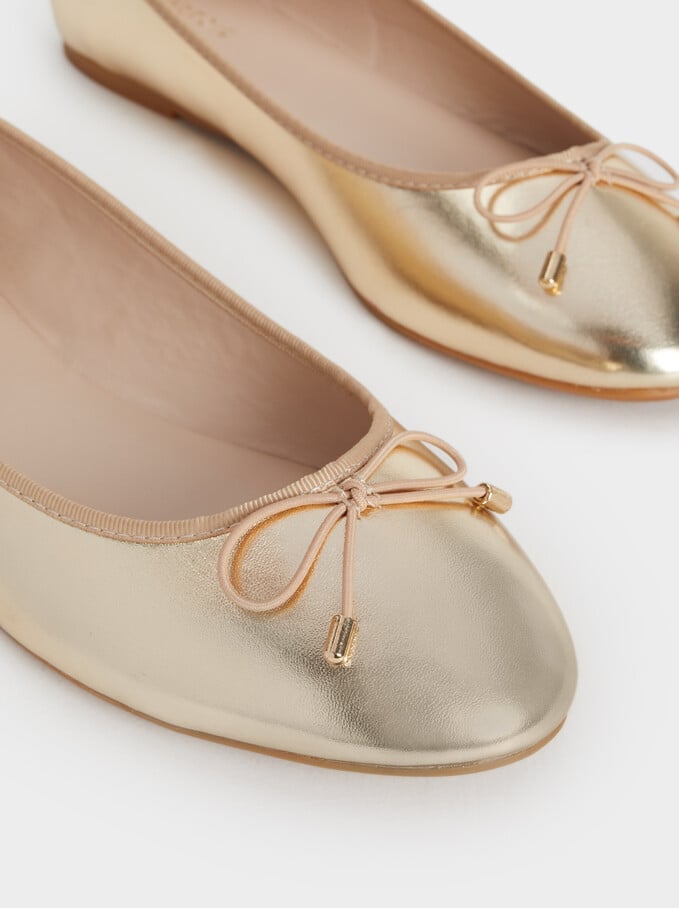 Ballerinas With Bow Detail, Golden, hi-res