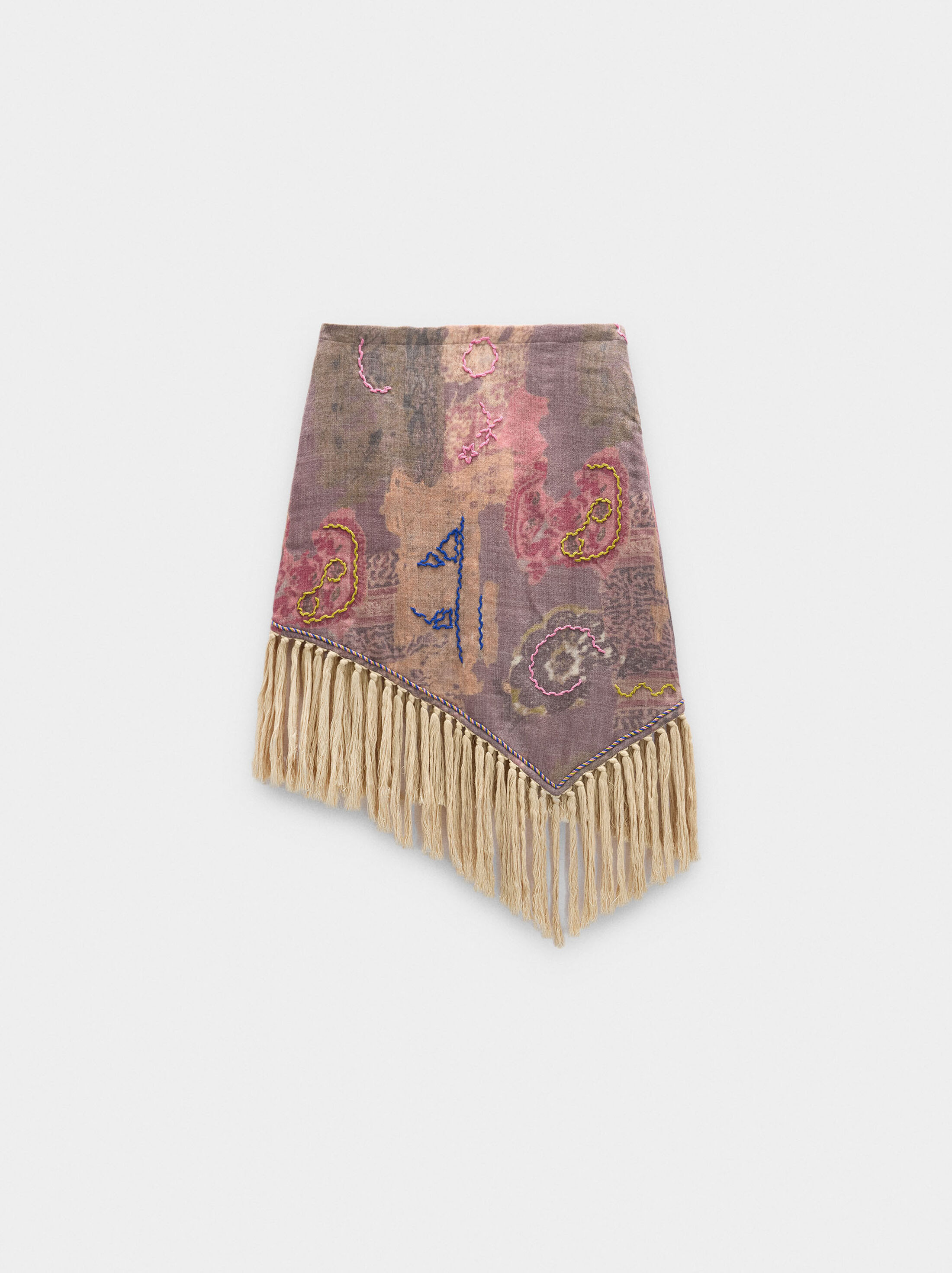 Wool skirt with fringes image number 5.0