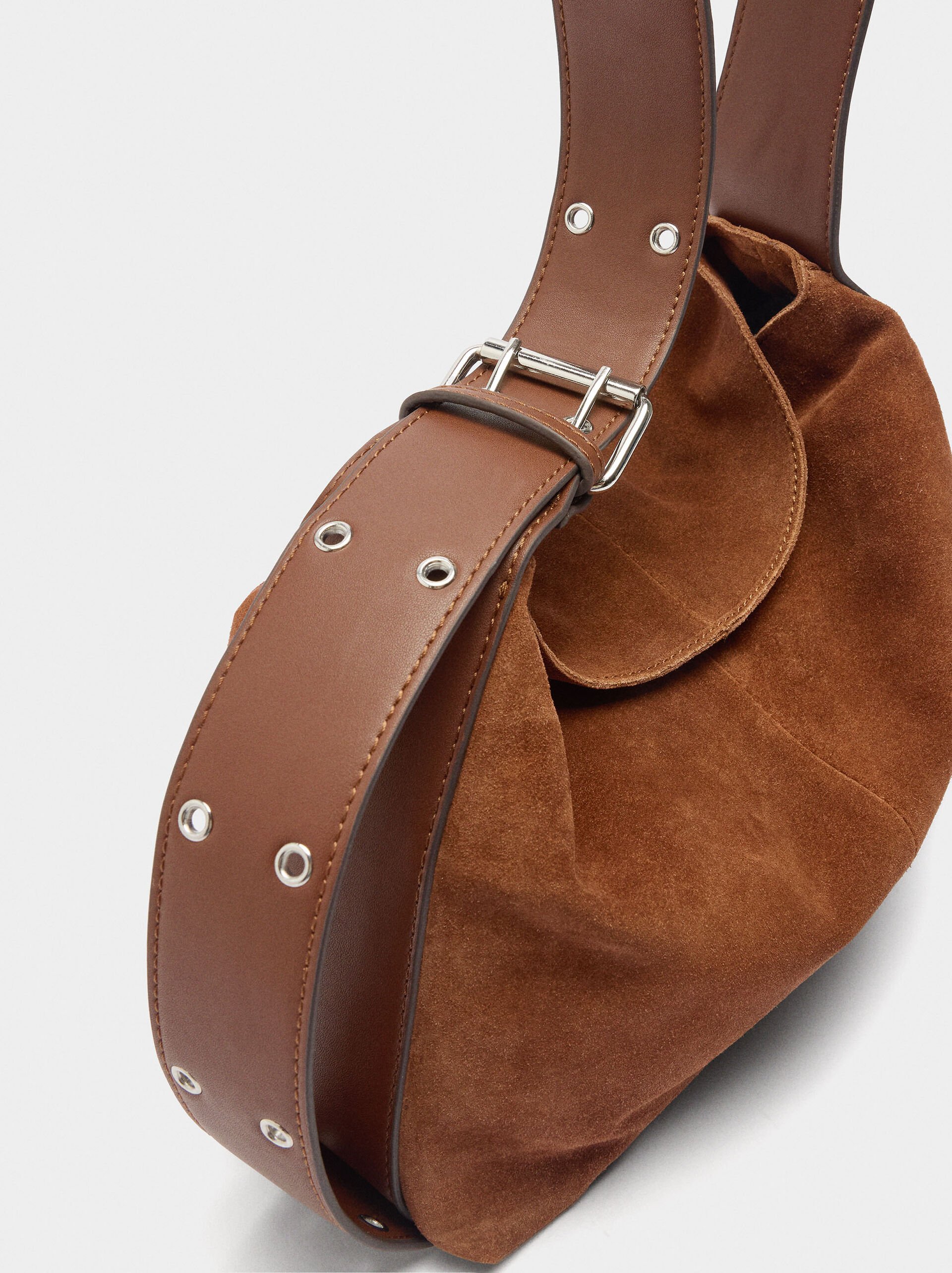 Sac à épaule en cuir suédé M image number 1.0