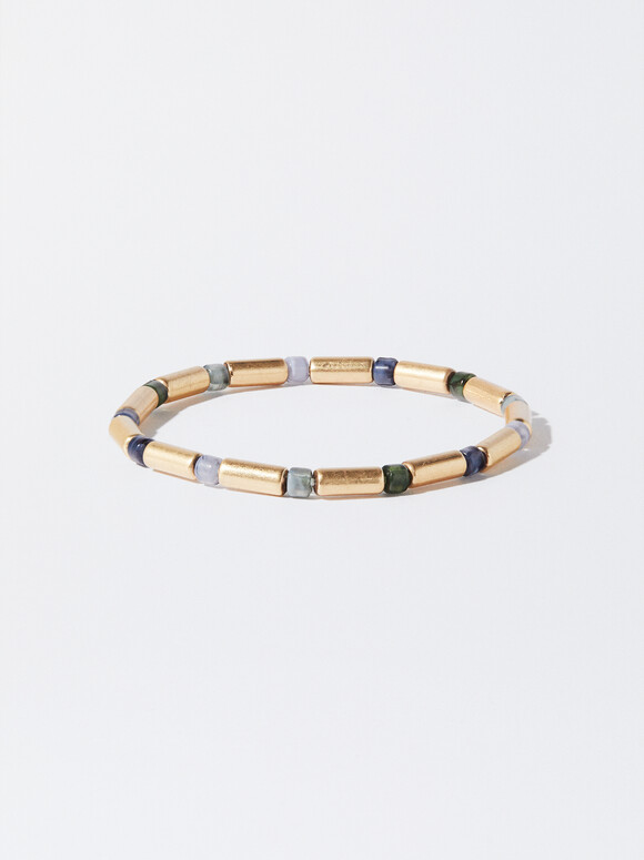 Golden Elastic Bracelet, Multicolor, hi-res