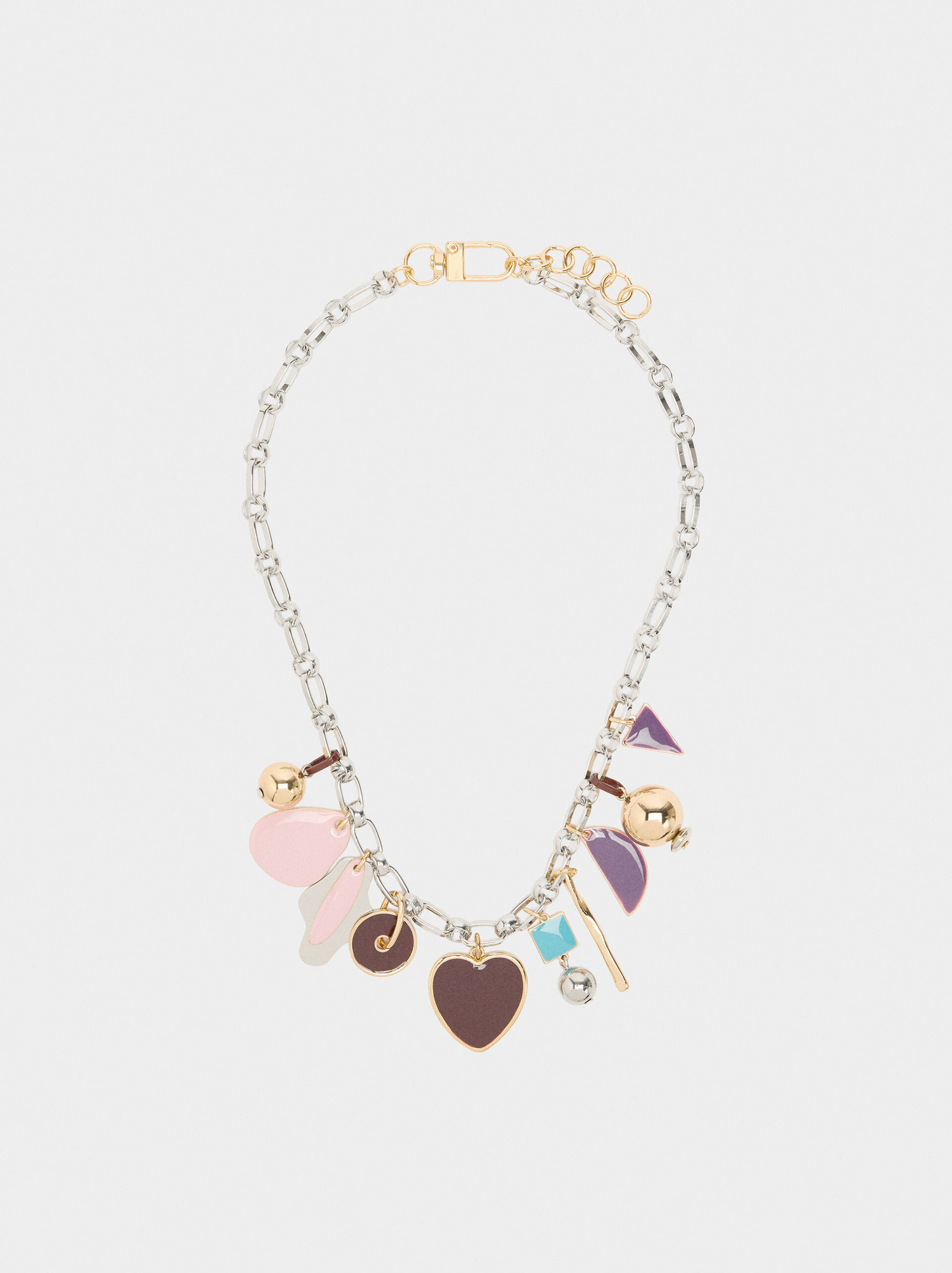 Necklace of pendant links with enamel image number 1.0