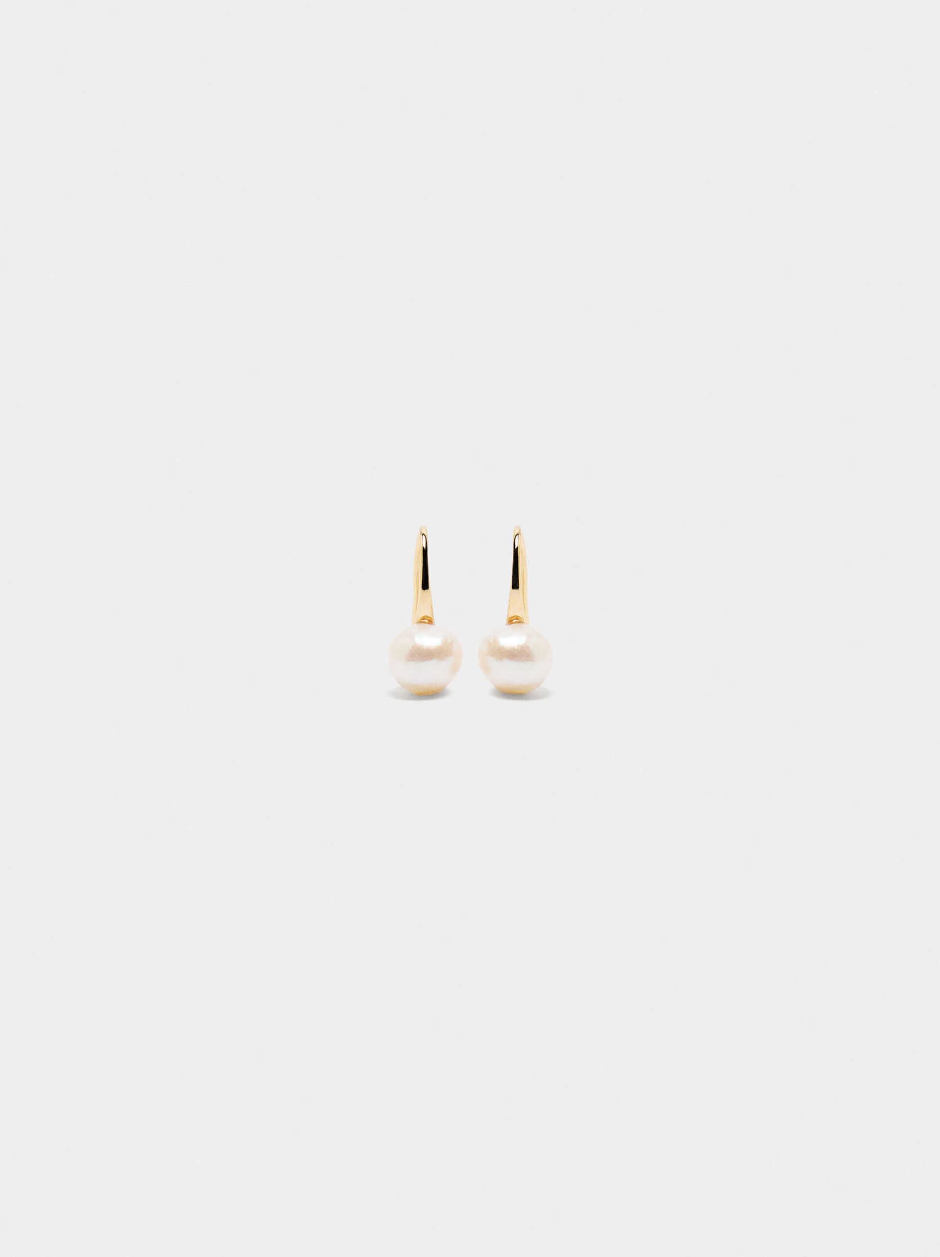 Pendientes cortos con perlas de agua dulce  image number 0.0