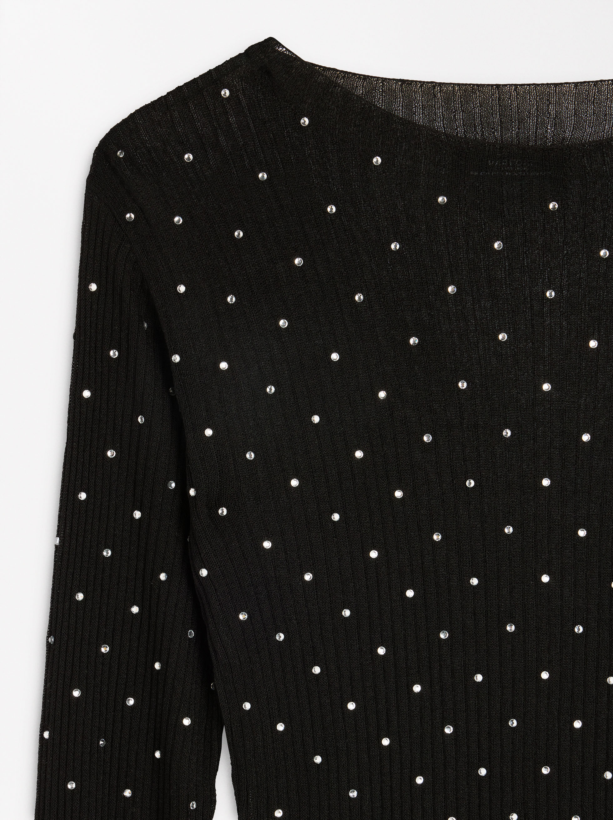 Knit sweater with rhinestones image number 6.0