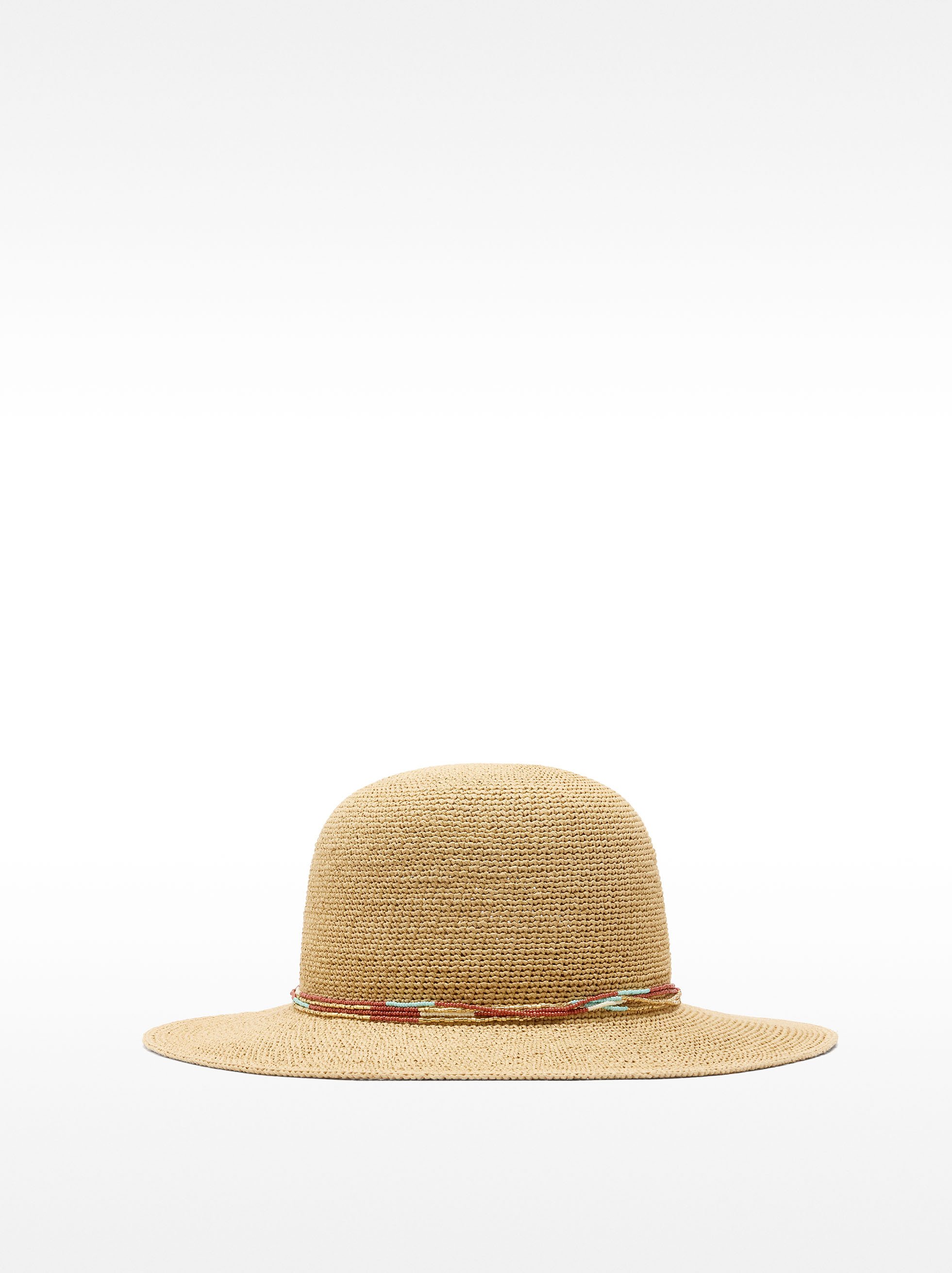 Raffia effect hat with tie straps image number 0.0