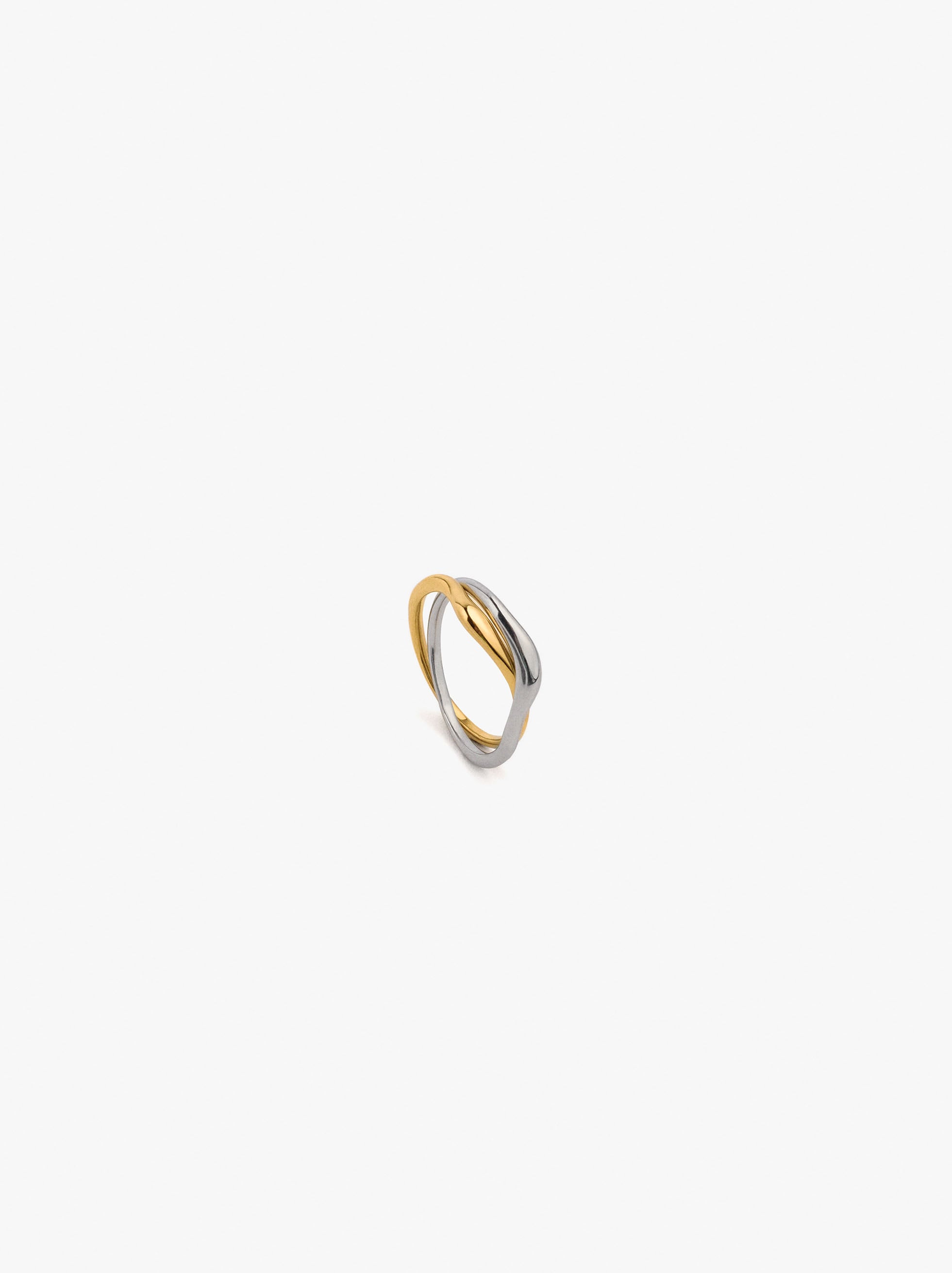 Bicolor interlaced rings - stainless steel image number 1.0