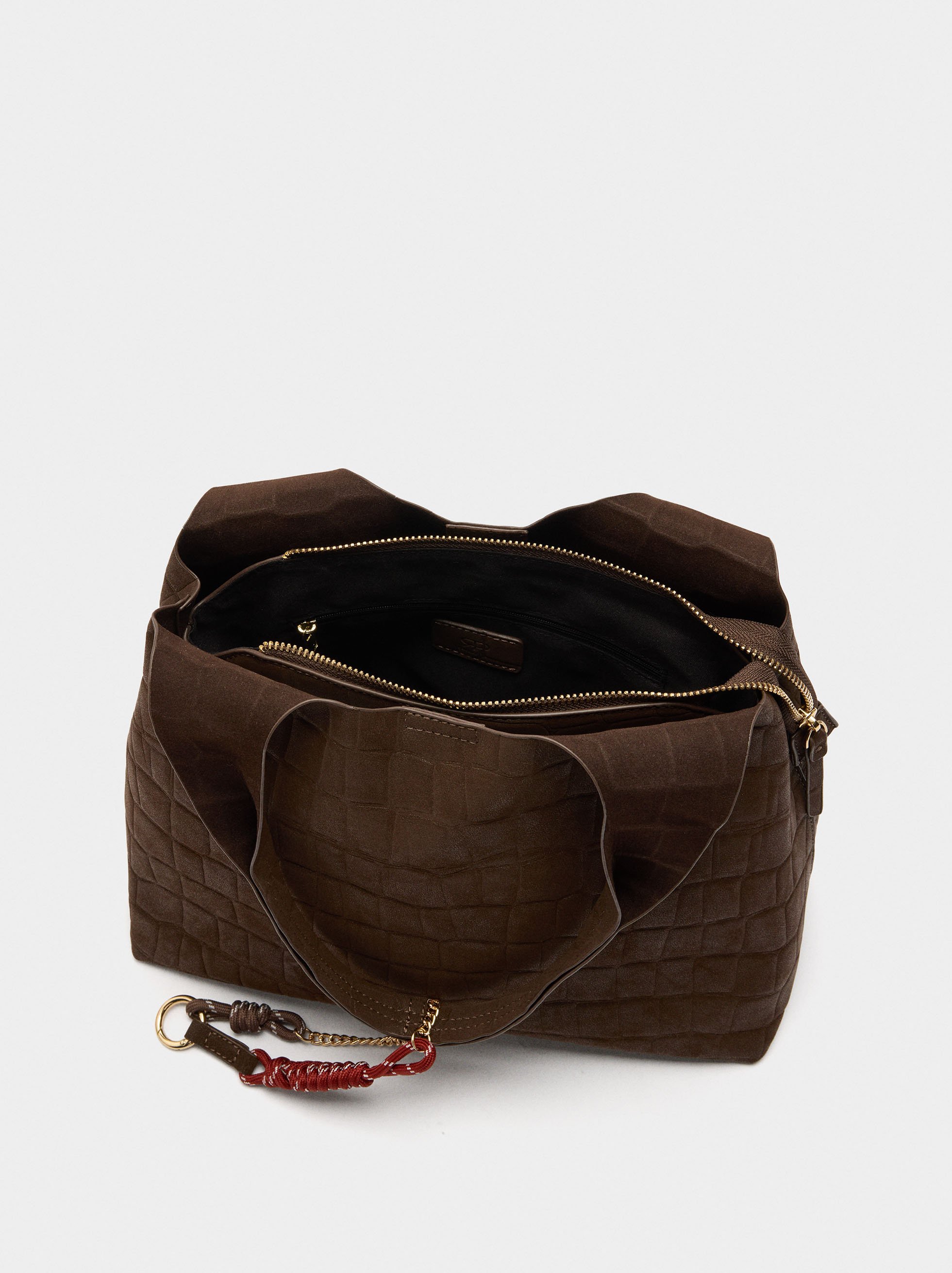 Shopper bag with animal embossing image number 4.0