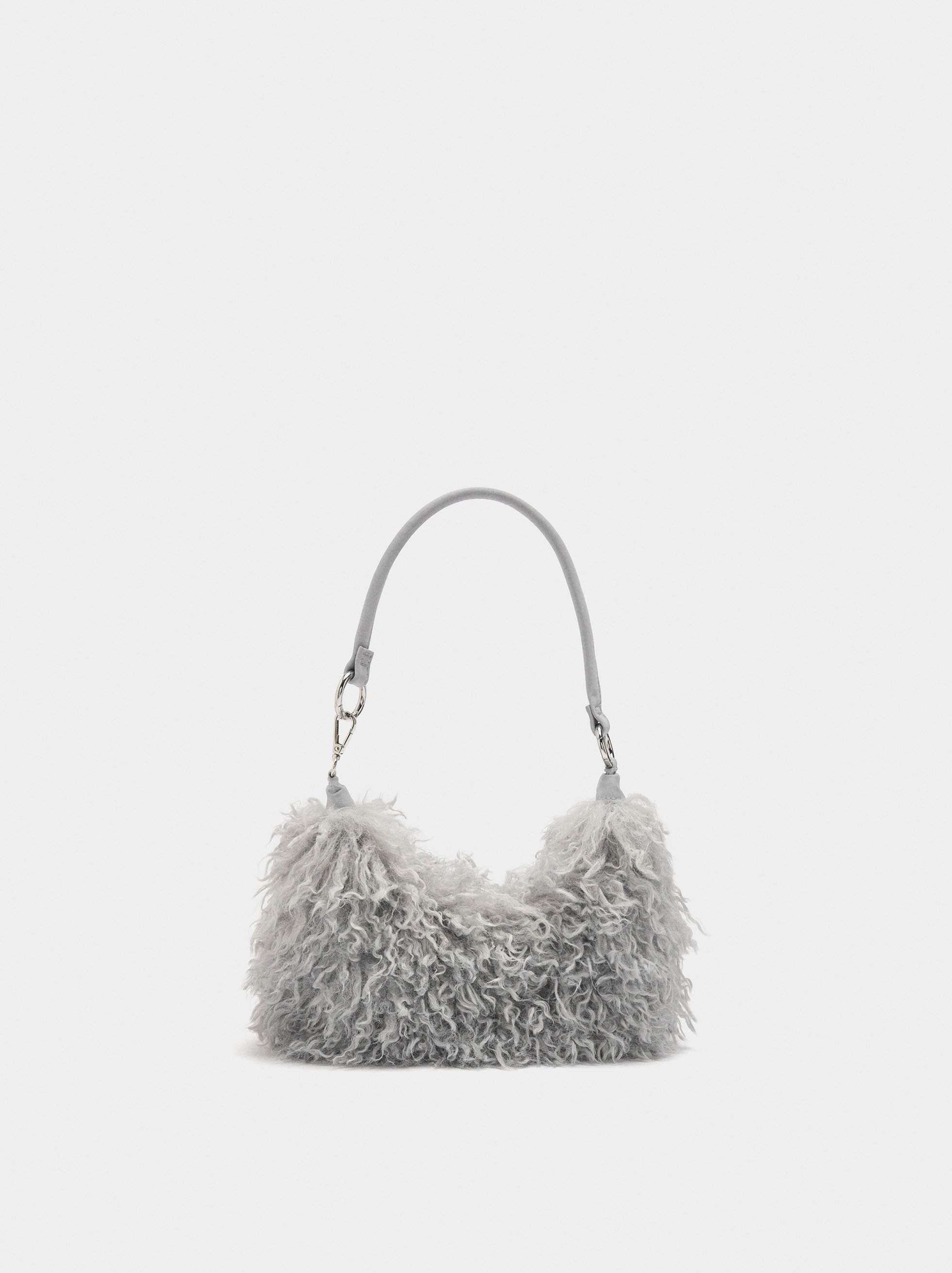 Shoulder bag with fur effect image number 0.0