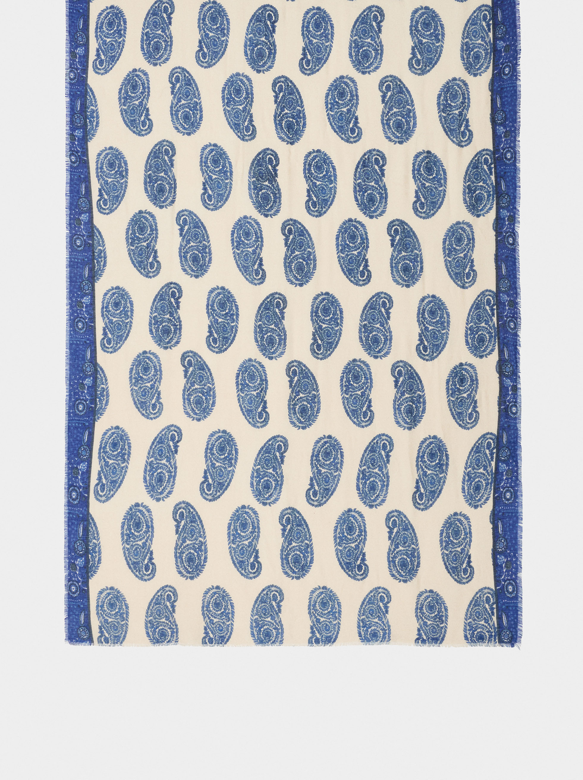 Printed scarf with wool blend image number 2.0