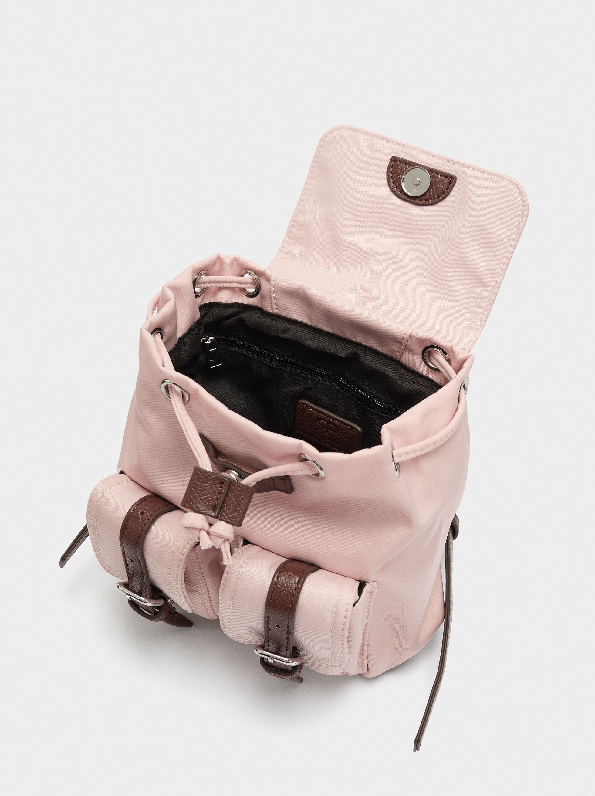 Mini nylon backpack with pendant image number 3.0