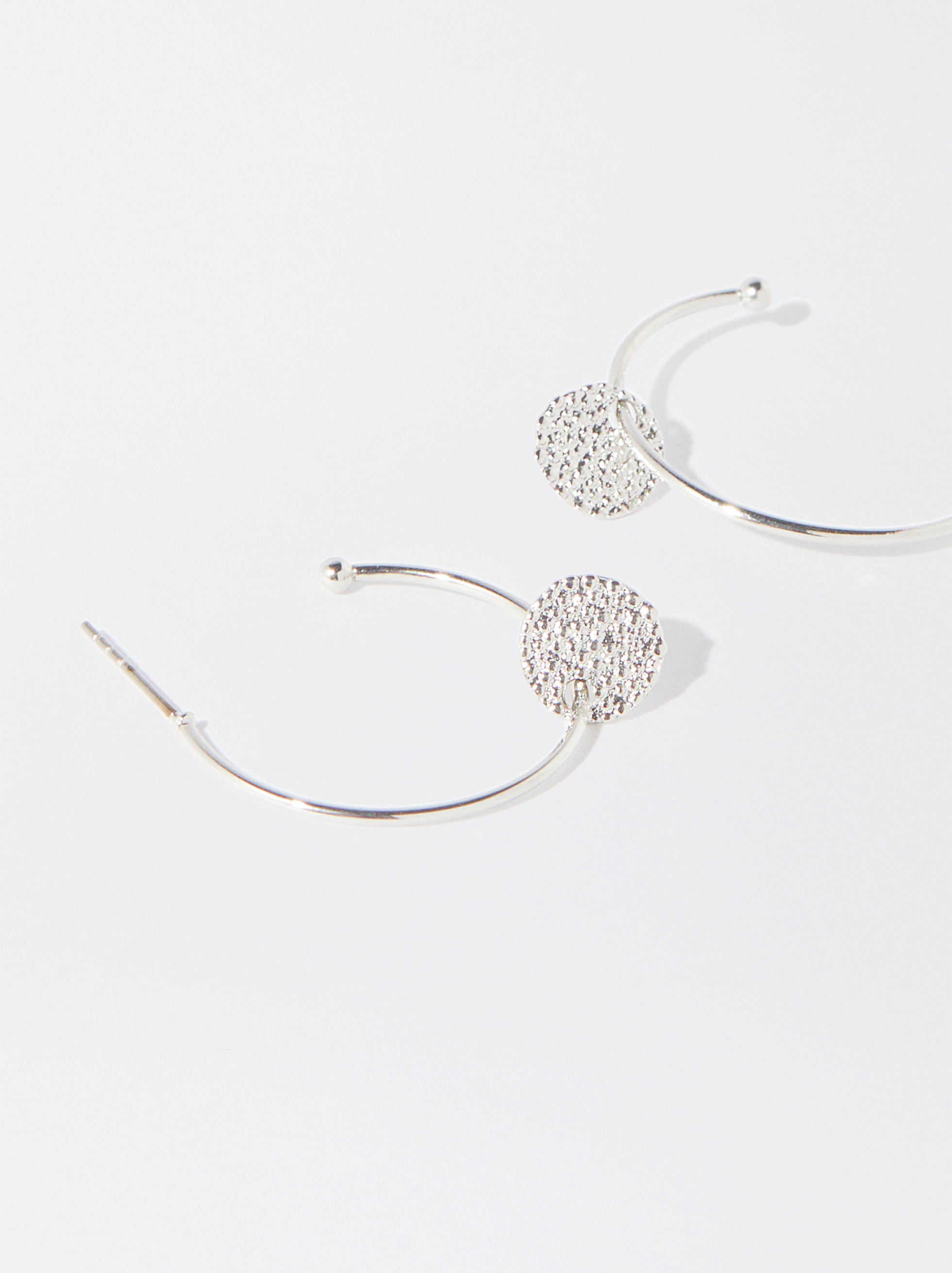 Gold-Toned Hoop Earrings With Medallions image number 2.0